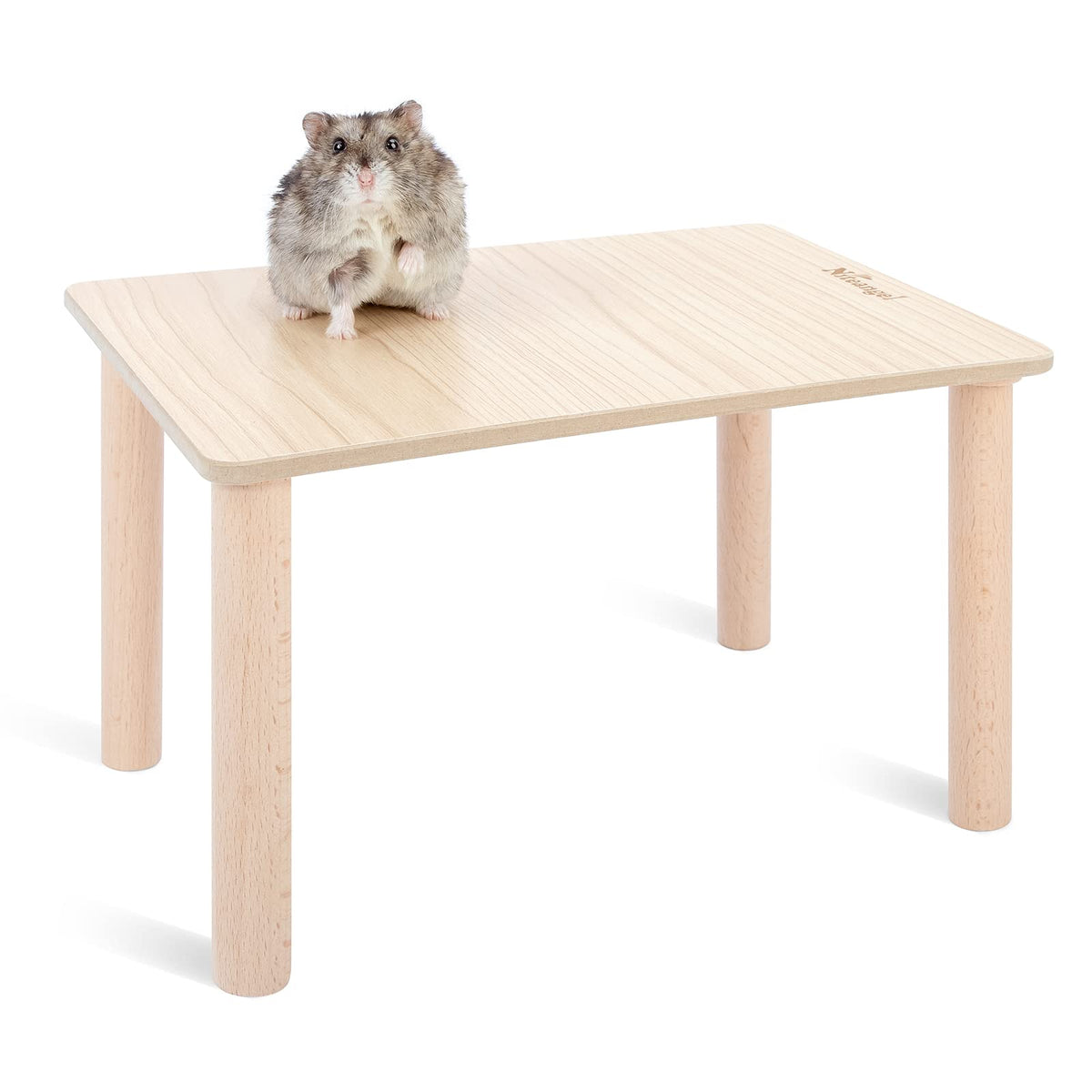 Niteangel Hamster Play Wooden Platform For Dwarf Syrian Hamsters Gerbils Mice Degus Or Other Small Pets (10.2 L X 7 W -5.9'' Height, Burlywood)