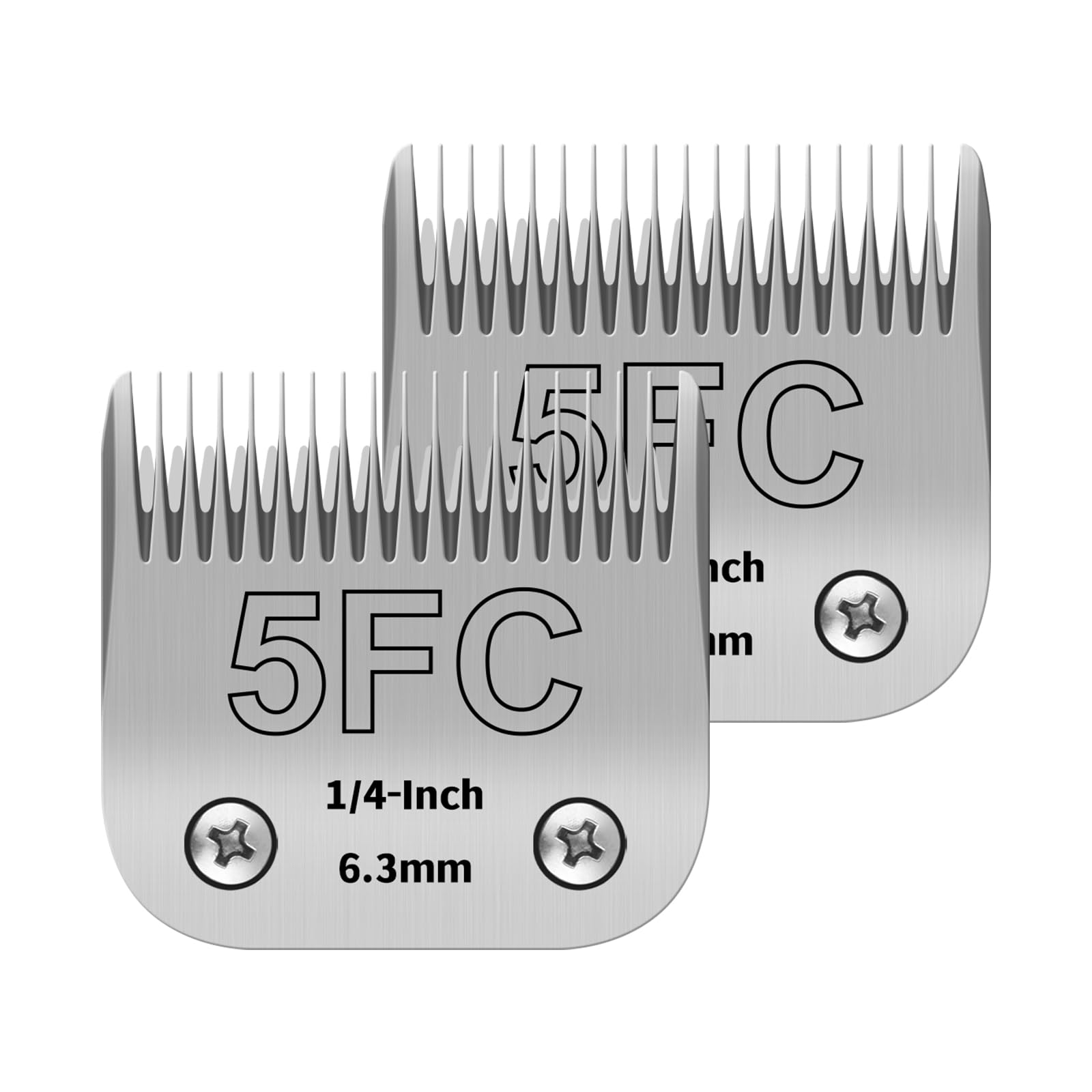 5FC Pet Dog Grooming Detachable Ceramic Blades,Compatible with Andis,Oster A5,Wahl KM10 Clippers,Cut Length 1/4''(6.3mm),2 PCS