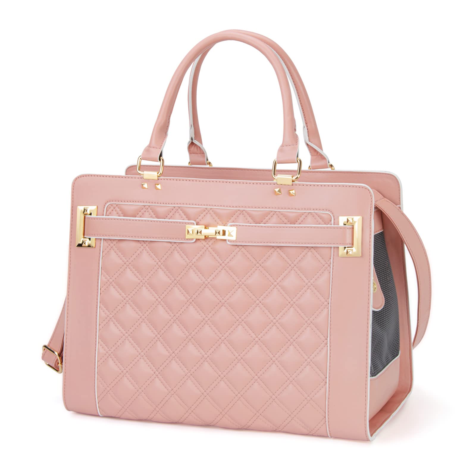 Fashion Pet Carrier Dog Cat Carrier Purse Soft-Sided Leather Handbag Pet Tote Bag For Small Dogs Puppy And Cats Tsa Airline Approved