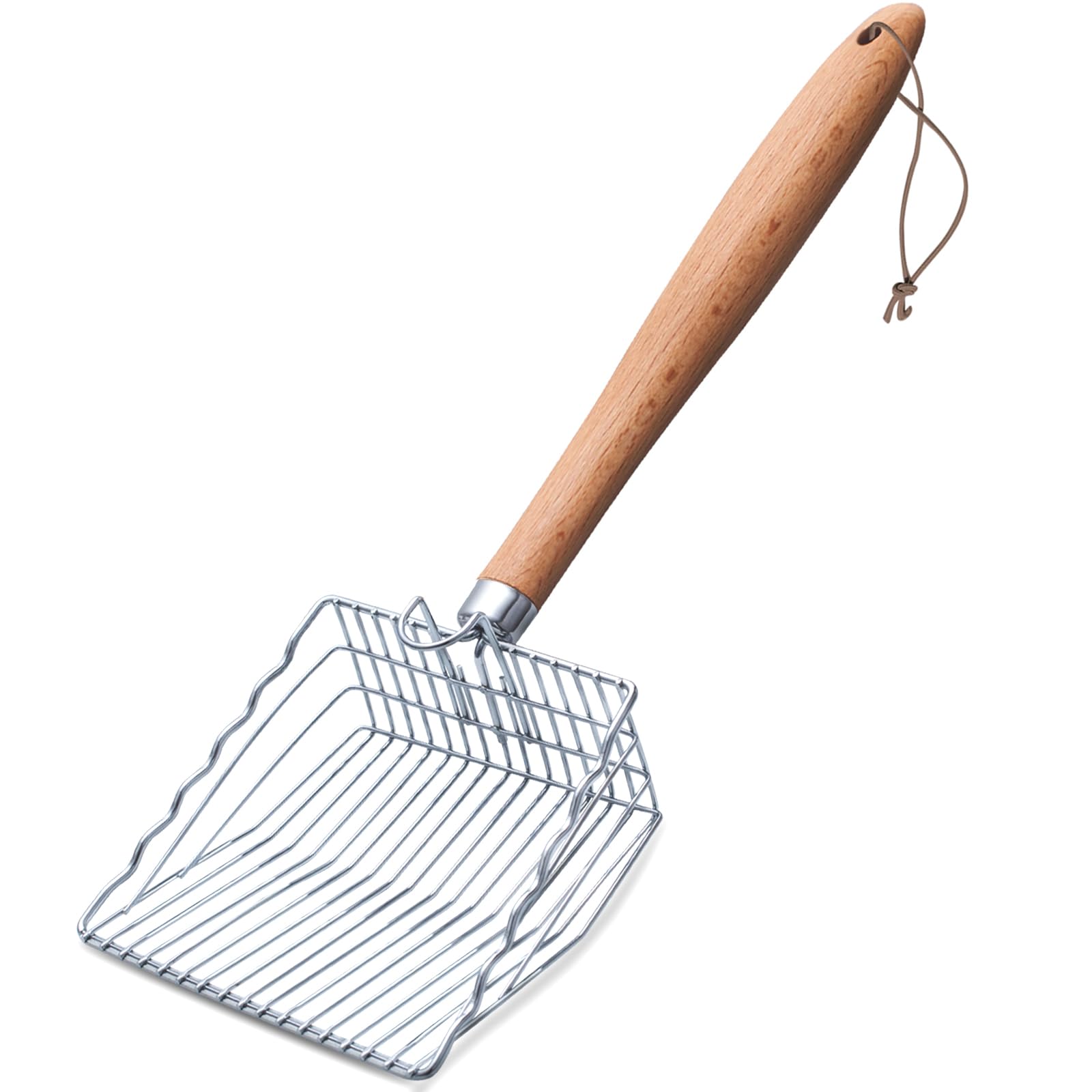 Armlulu Cat Litter Scoop, Kitty Metal Scooper With Hook And Long Hole, Stainless Steel Kitten Poop Lifter For Litter Box, Non St