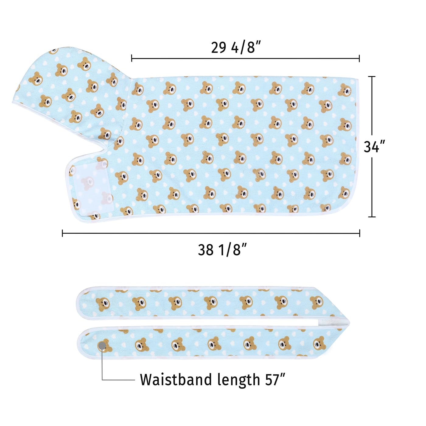 Hde Dog Bathrobe Super Absorbent Quick Drying Towel With Hood For All Dog Breeds Sizes S-Xxl - Teddy Bears - Xxl