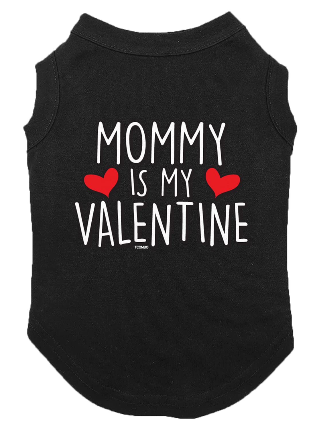 Tcombo Mommy Is My Valentine Dog Shirt (Black, Small)