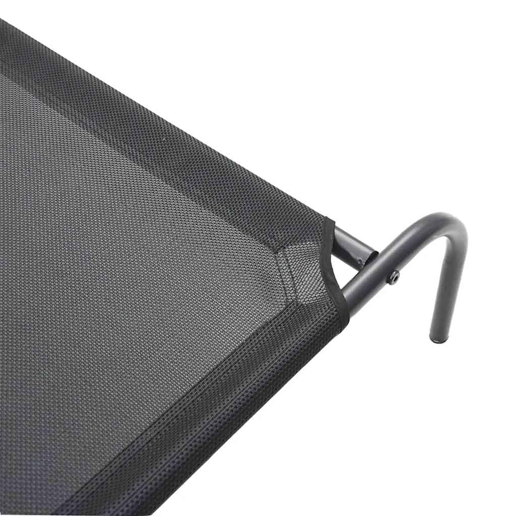vidaXL Elevated Dog Bed Black S Textilene, 170661