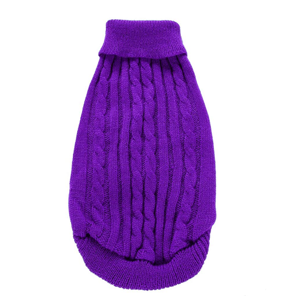 Bwealthest Dog Sweater, Warm & Comfortable Winter Turtleneck Pullover, Xx-Large, Purple, Acrylic, Machine Washable, Striped, Chr