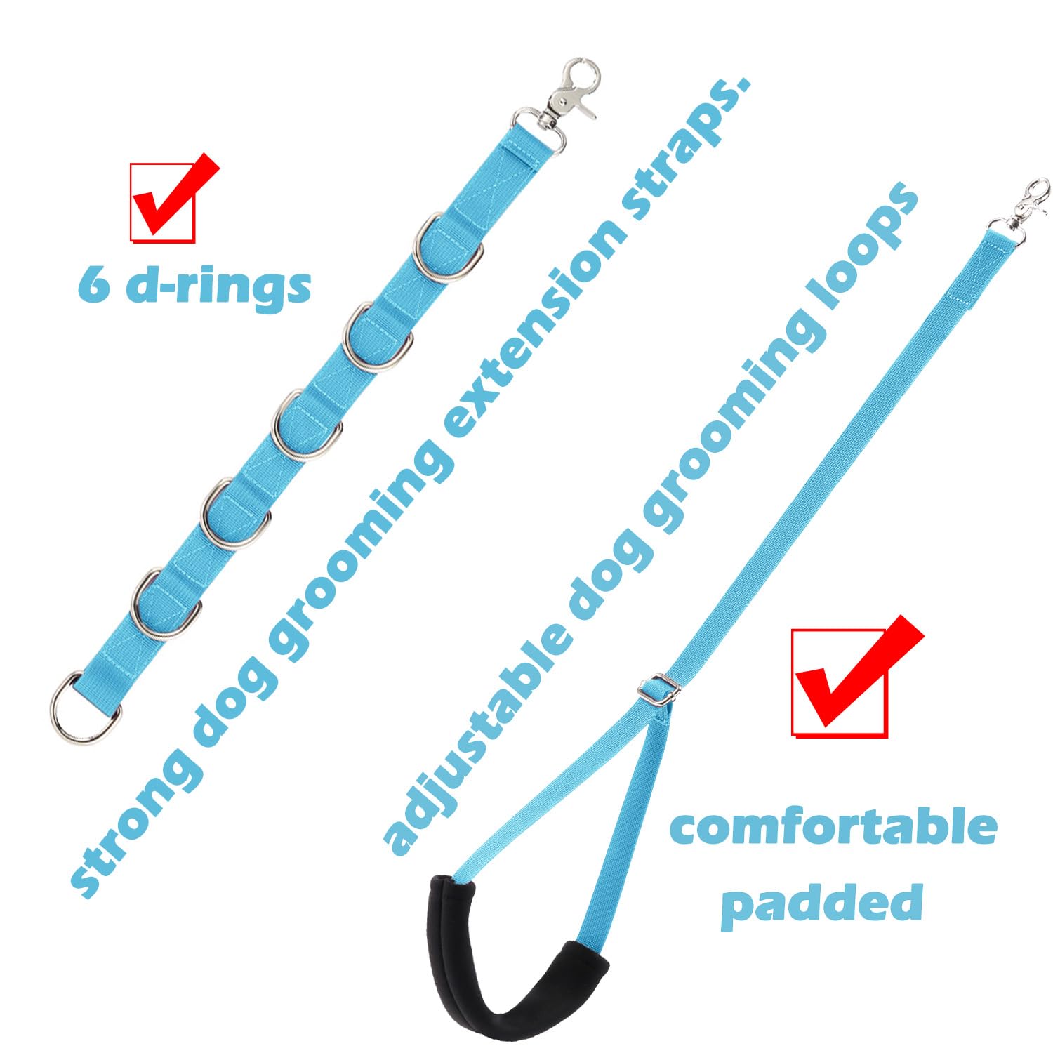 Dog Grooming Belly Straps Sky Blue Pet Grooming Supplies 3 Sets Professional Dogs Belly Band Pet Dogs Groomer Extension Strap Ta