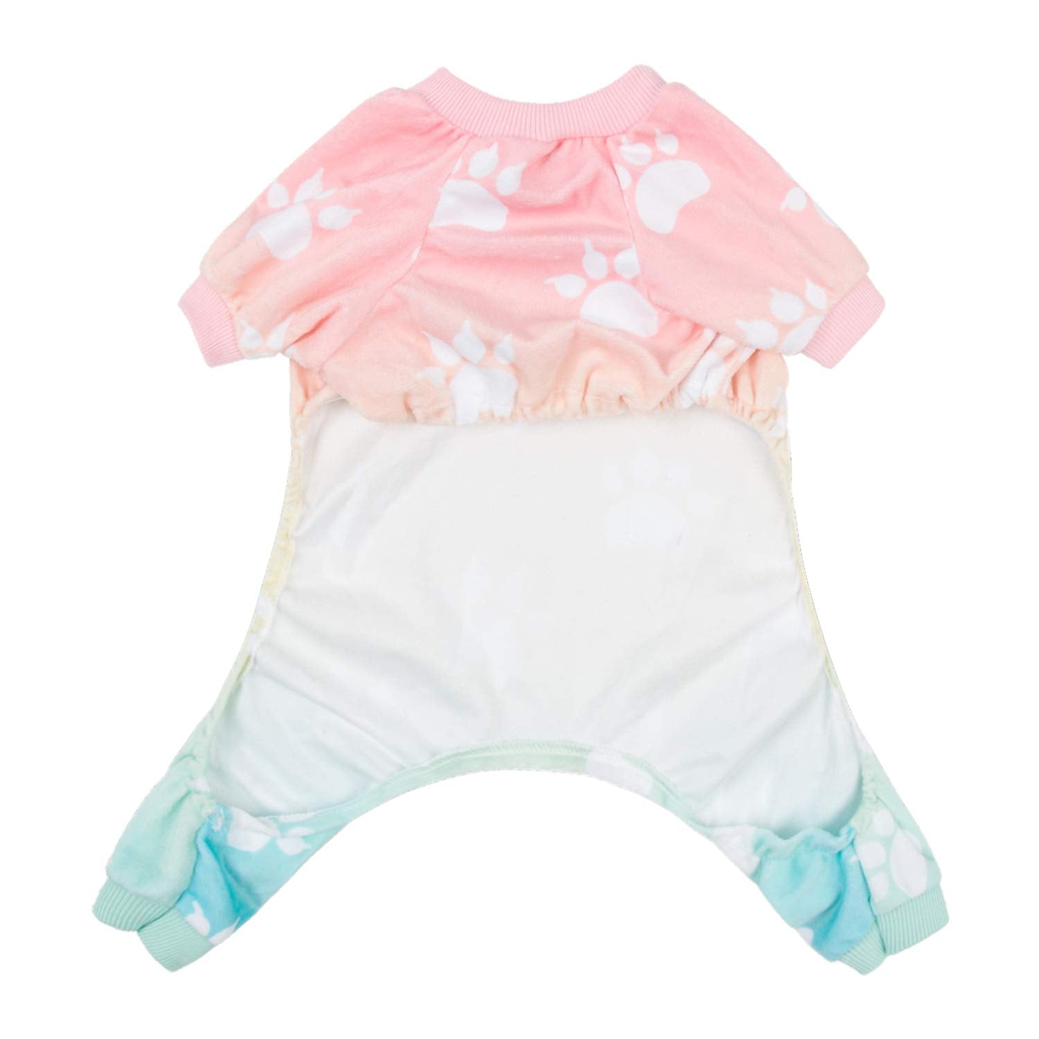 Cutebone Soft Dog Pajamas Gradient Footprint Doggy Shirts For Large Puppies P09Xxl