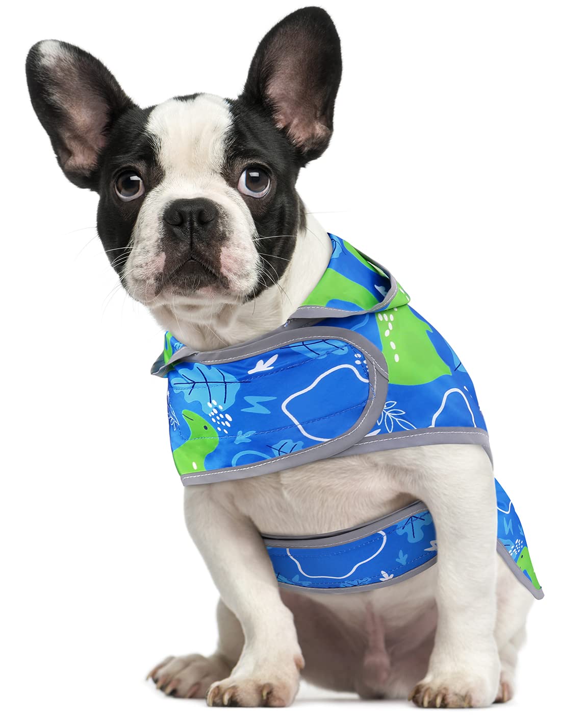 Hde Dog Raincoat With Clear Hood Rain Jacket Poncho For Small Medium Large Dogs Dinosaurs - M