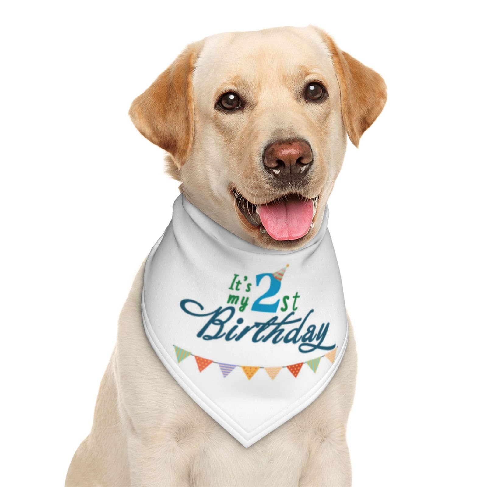 It'S My 2Nd Birthday Blue Dog Bandana Scarf Triangle Bibs Pet Accessories Cat Kerchief