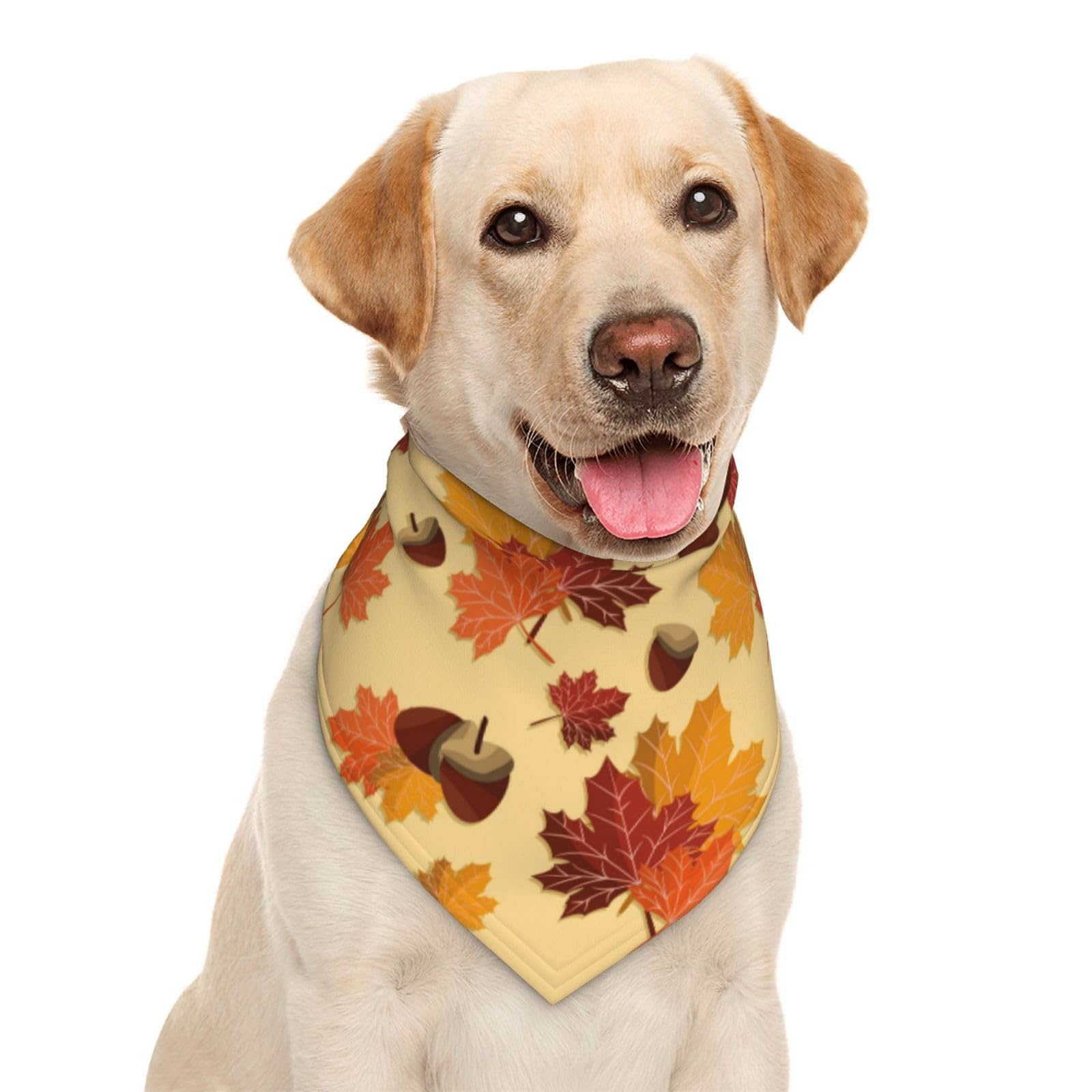 Garlaibi Multicolor Geometric Fall Dog Kerchief Bandana, One Size, Polyester, Tie Closure, Hand Wash Gently