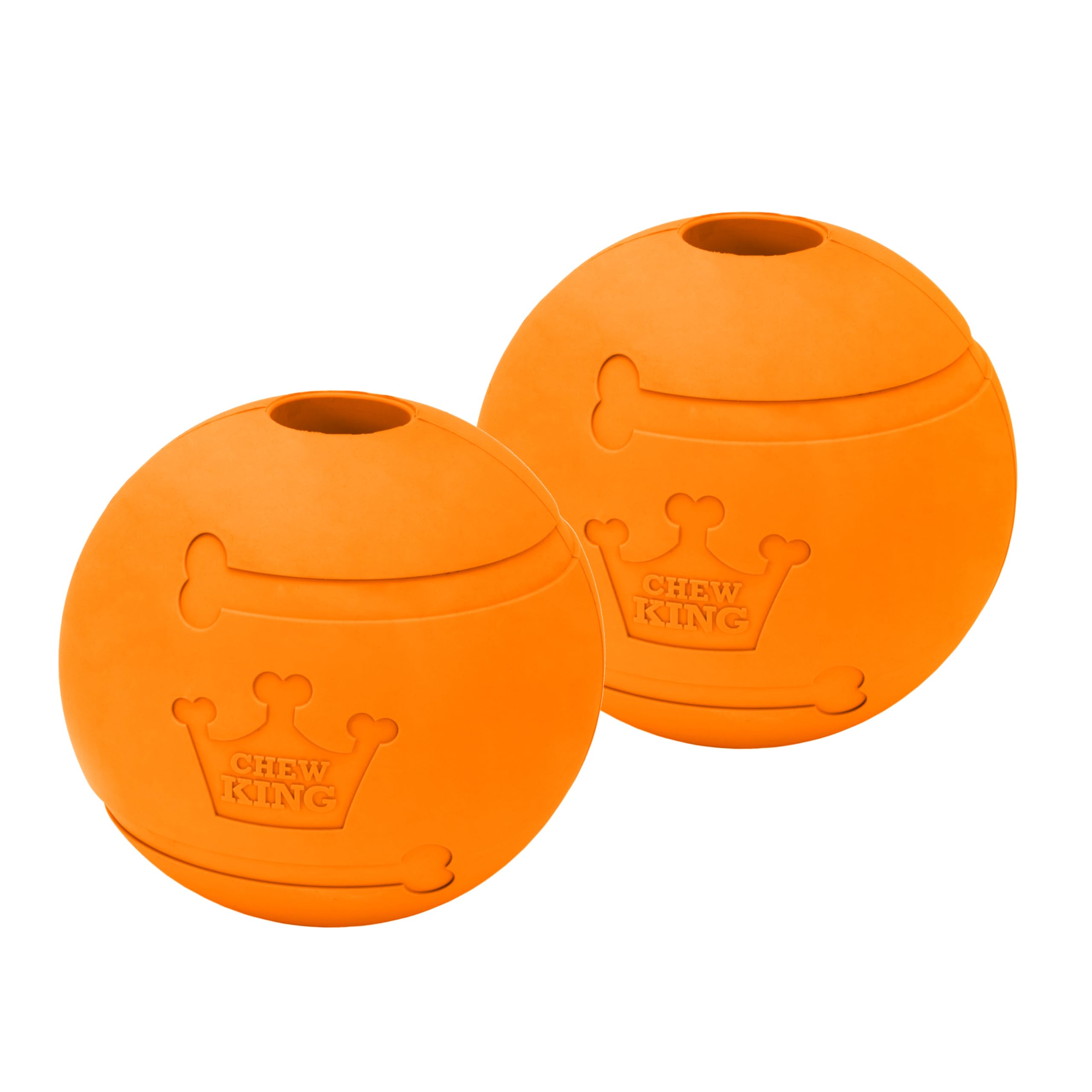 Chew King Flavored Rubber Ball Collection, 4 Inch Bacon Flavor Rubber Fetch Balls 2-Pk