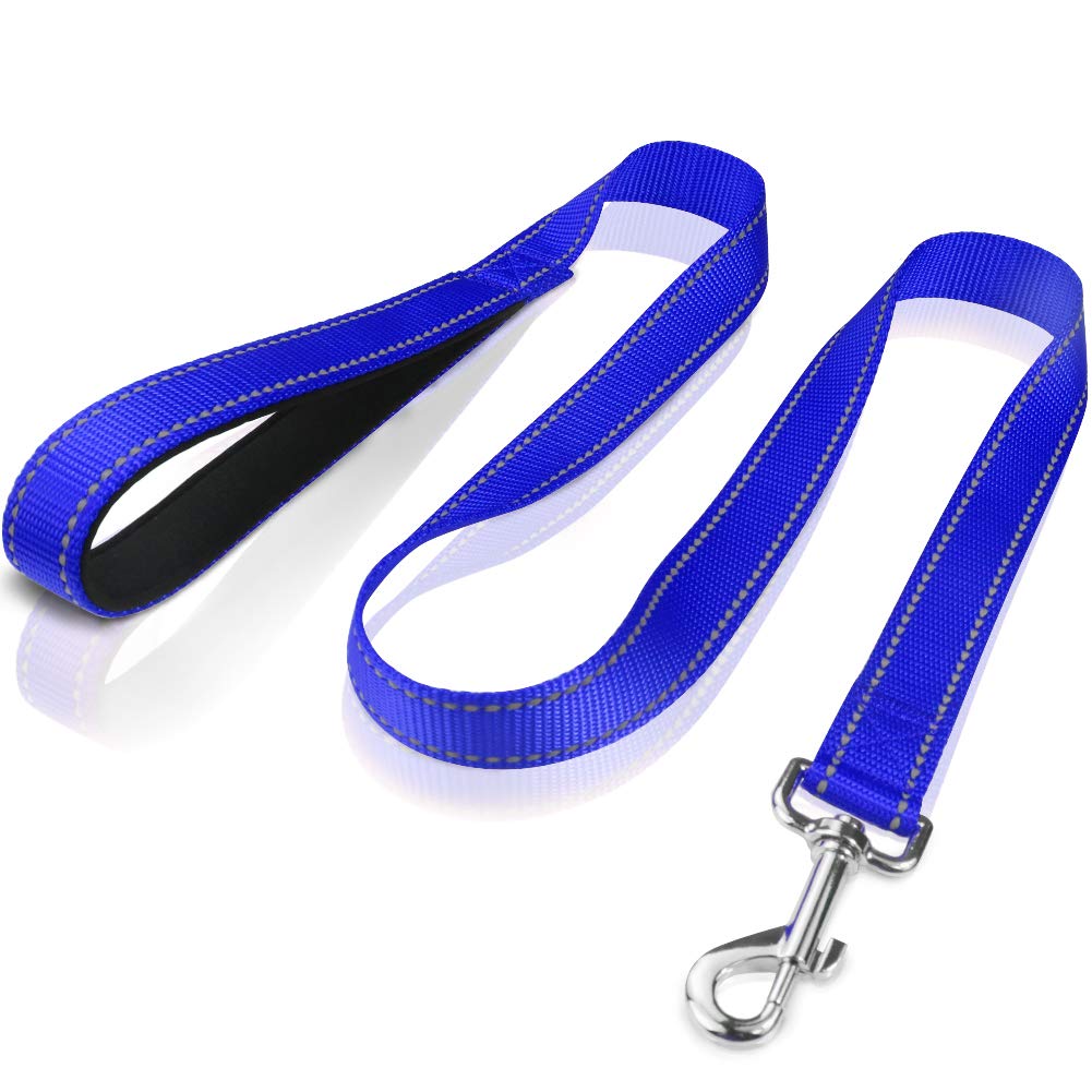 Funtags 4Ft Reflective Dog Leash With Soft Padded Handle For Training,Walking Lead For Medium & Small Dogs,3/4 Inch Wide,Royal B