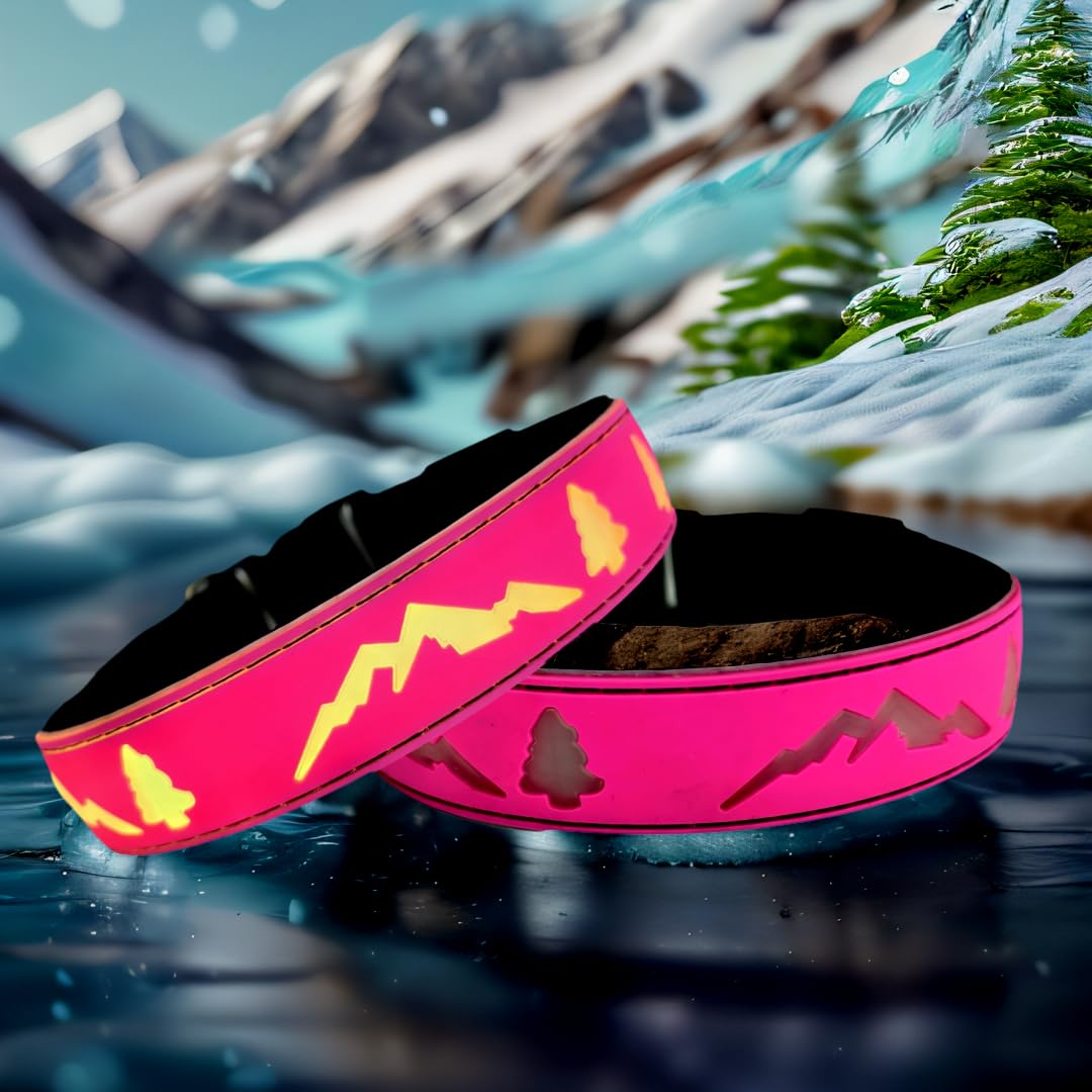 Dogled Led Dog Collar, 15 Light Modes, Usb-C Rechargeable, Silicone Material, Adjustable Size, (Pink, S(7.87-11.8'))