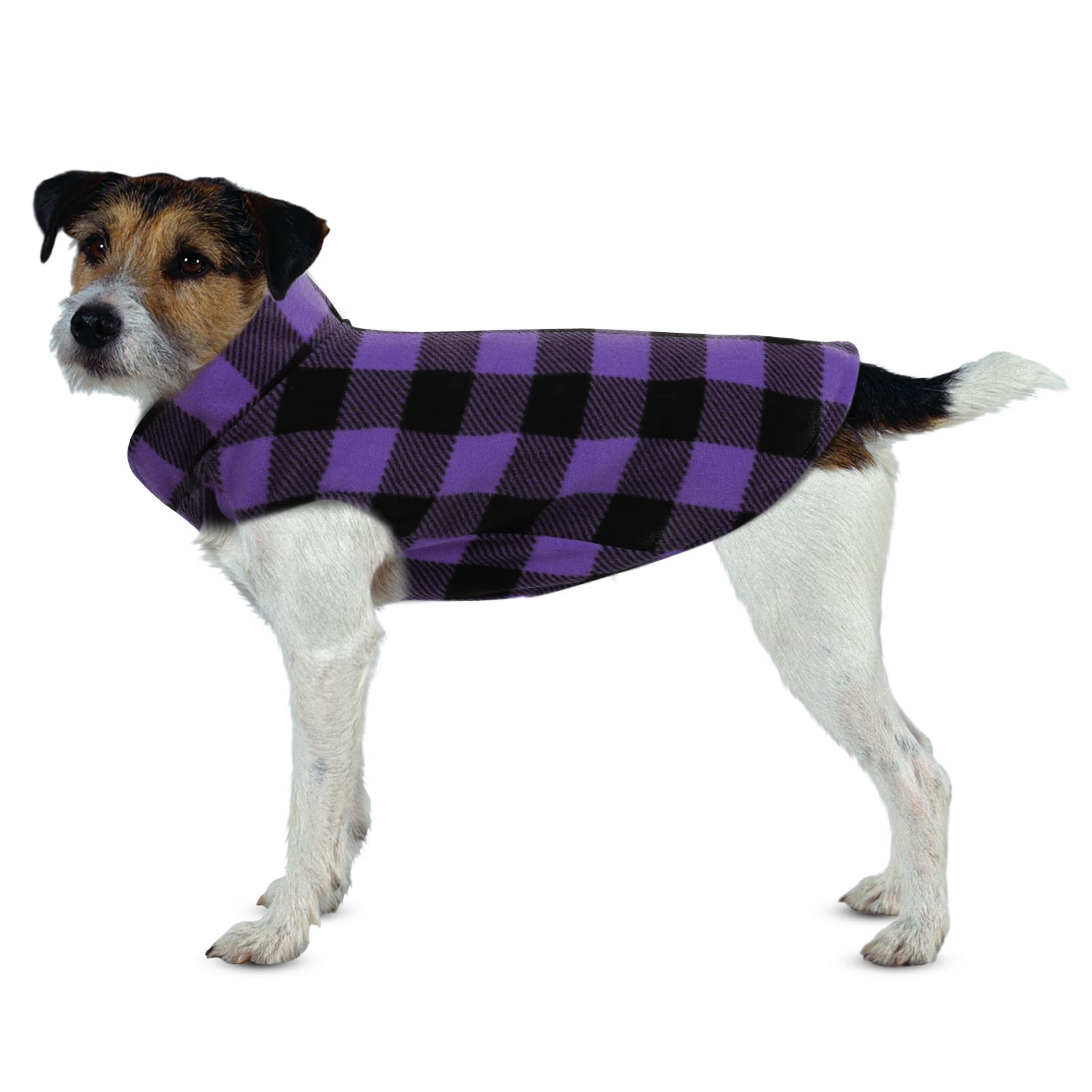 Asenku Plaid Dog Fleece Vest - Soft Comfortable Pet Pajamas, Warm Winter Dog Shirt, Cold Weather Coat Jacket For Small & Medium