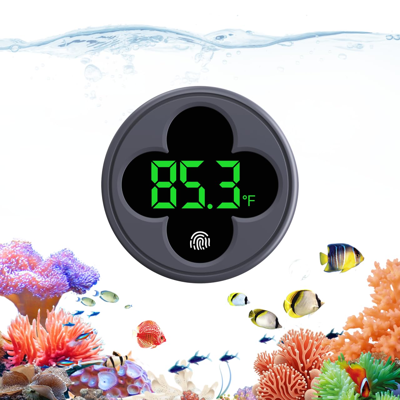PAIZOO Aquarium Thermometer Digital, LED Fish Tank Thermometer Wireless Accurate Temperature Gauge to 0.9?, Aquarium Accessories