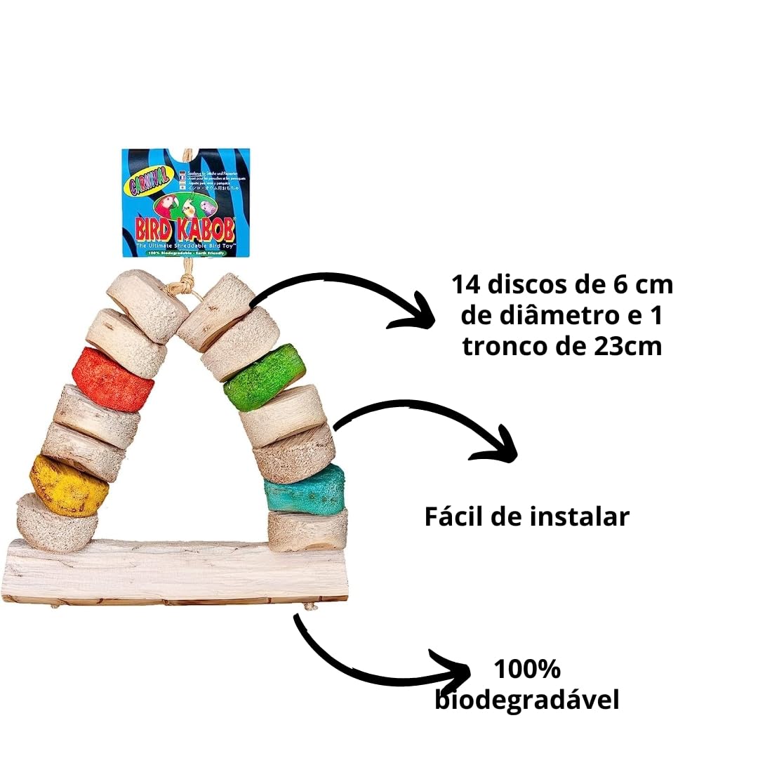 Bird Kabob 8-1/2-Inch Carnival Chewable Perch