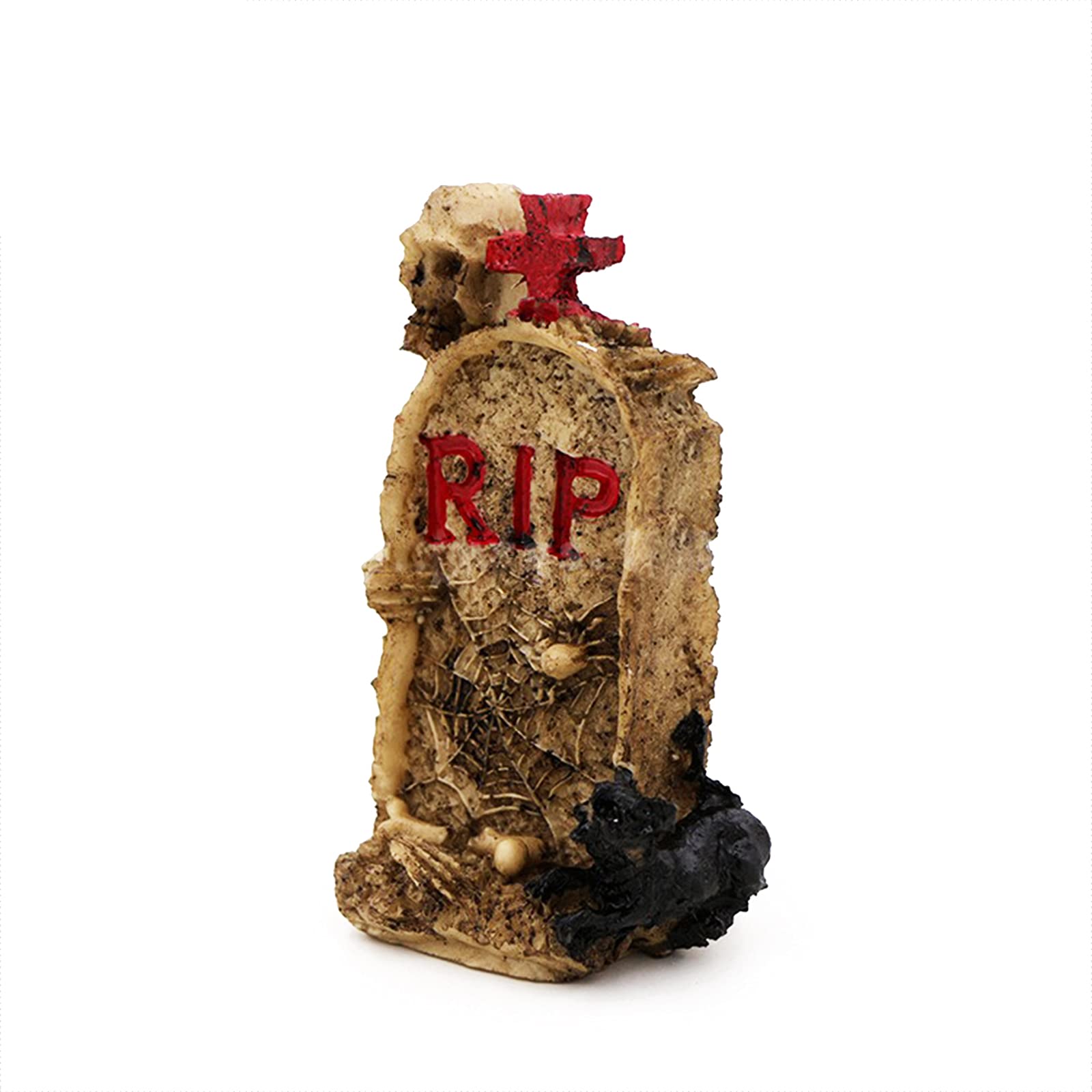 Kocris Casa Skull Aquarium Betta Fish Tank Gravestone Death Halloween Decorations Statues Figurine Sculpture Reptile Turtle Liza