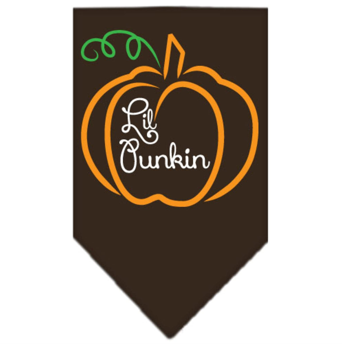 Halloween Pet and Dog Bandana Screen Printed, &quot;Lil Punkin&quot; Brown Large