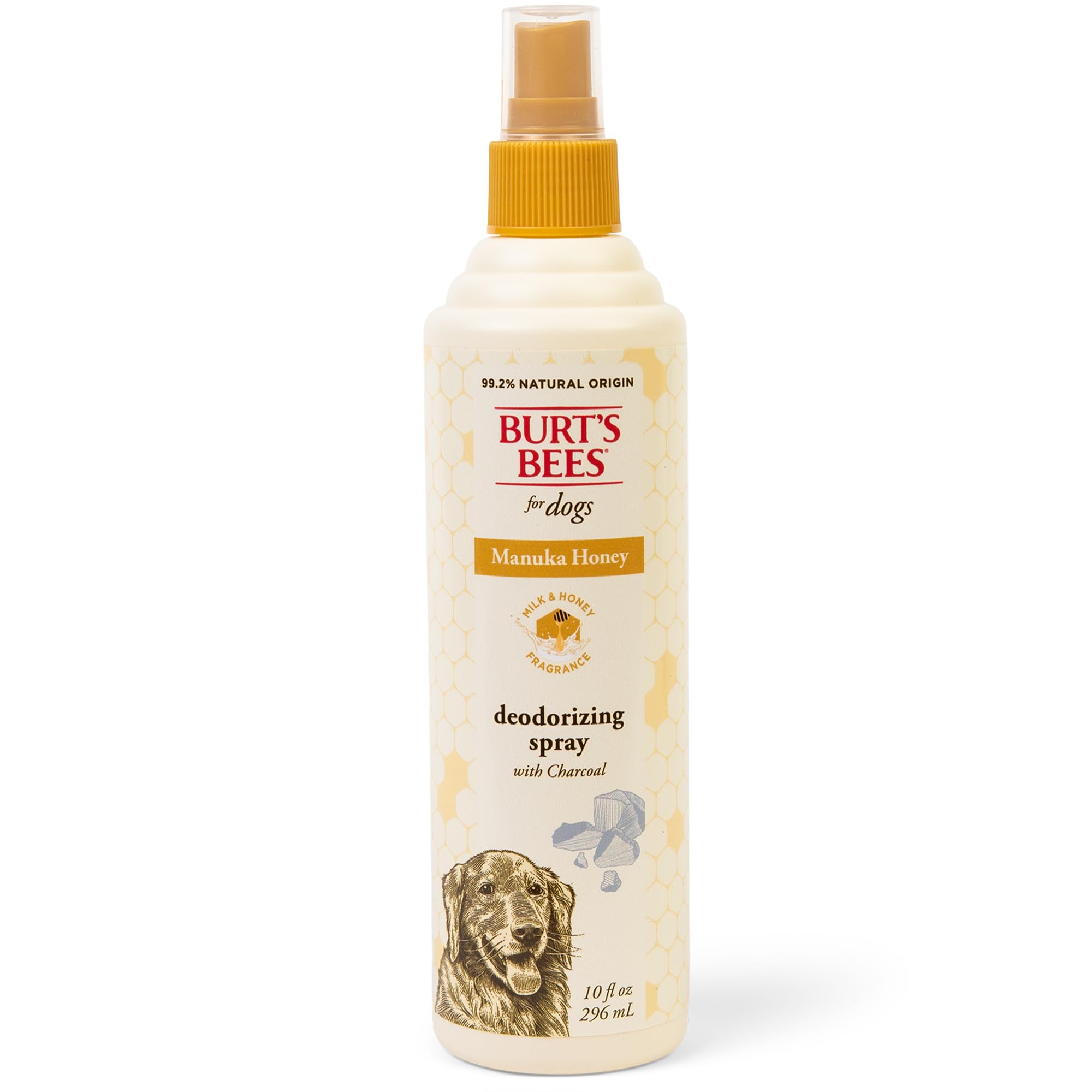 BURTS BEES FOR PETS Deodorizing Spray for Dogs, Manuka Honey & Charcoal, Reduces Odor Between Baths, 95%+ Natural Origin, No Ar