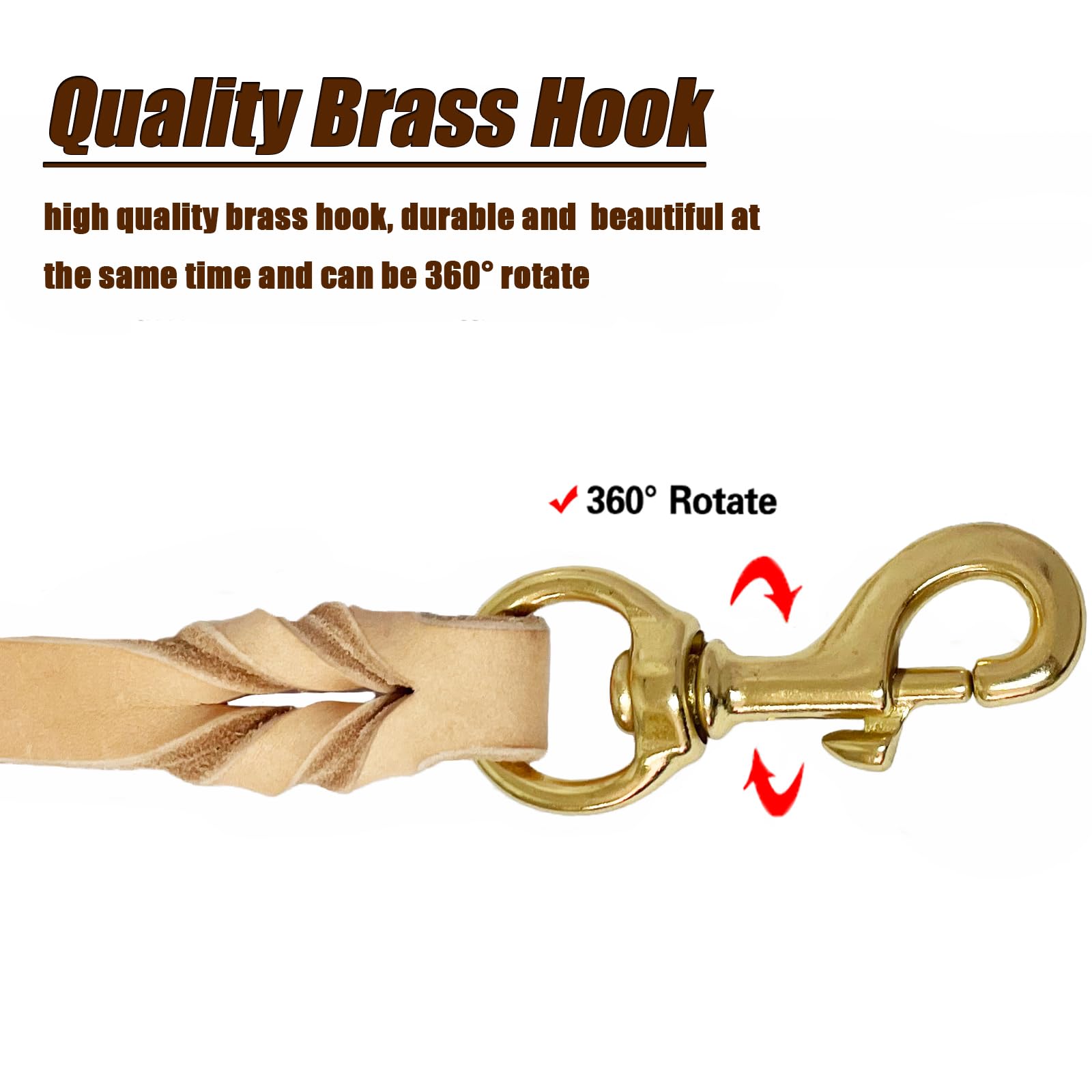 Lwbmg Leather Dog Leash - 4Ft X 1/2 Inch Heavy Duty, Braided, Comfortable For Medium & Small Dogs - Tan