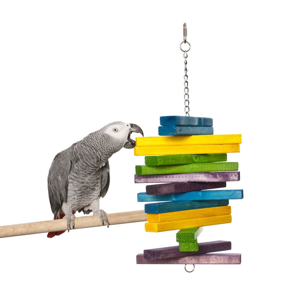 Featherland Paradise - Large Vari Fan Bird Toy - Bird Toys For Large Birds (18'' X 8'' X 1.5'')