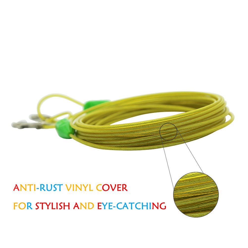 Petest 25Ft Tie-Out Cable With Crimp Cover For Small Dogs Up To 35 Pounds