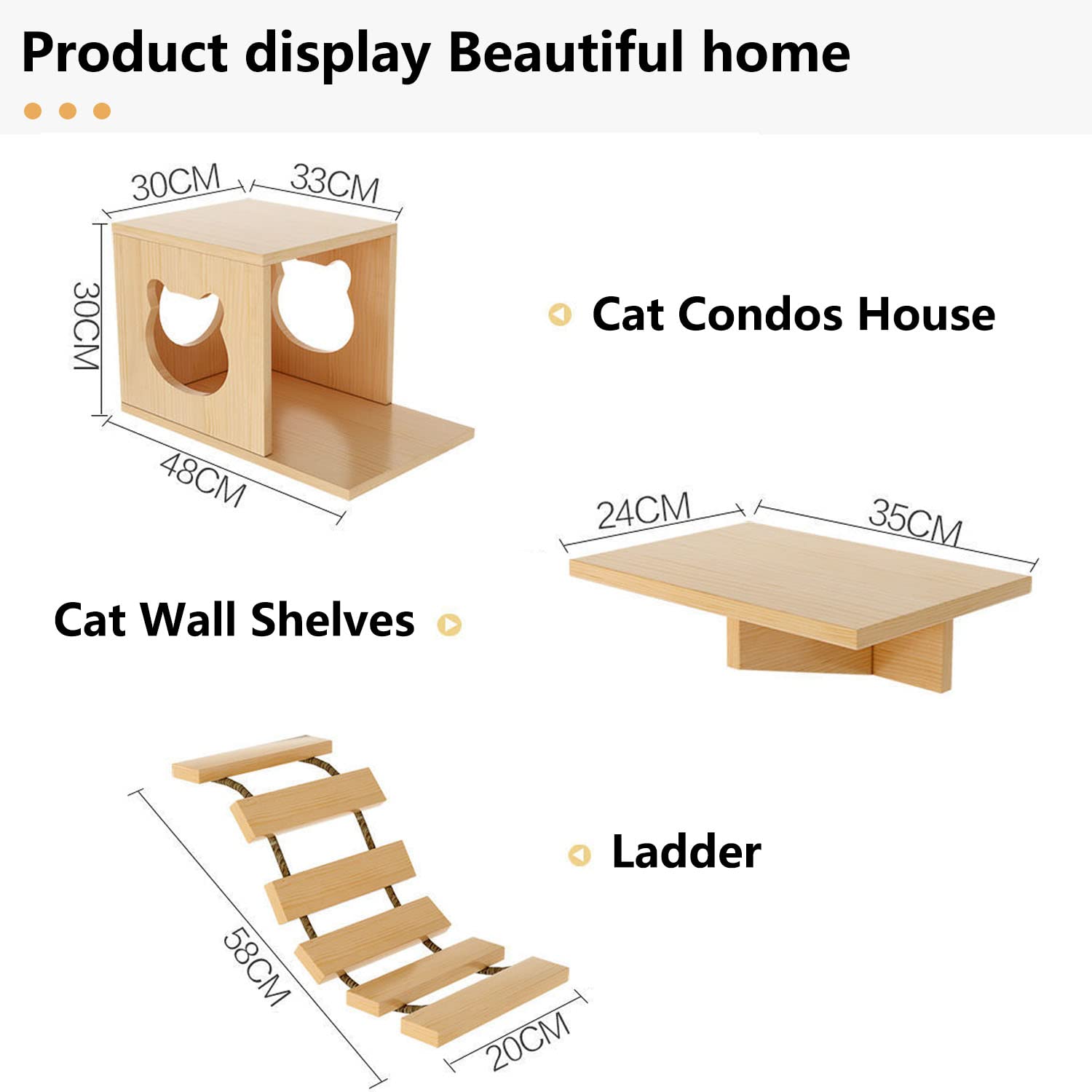 Cat Wall Shelves, Cat Wall Furniture, Cat Shelves And Perches For Wall, Cat Wall Steps Set With 4 Cat Condos House, 9 Cat Perche