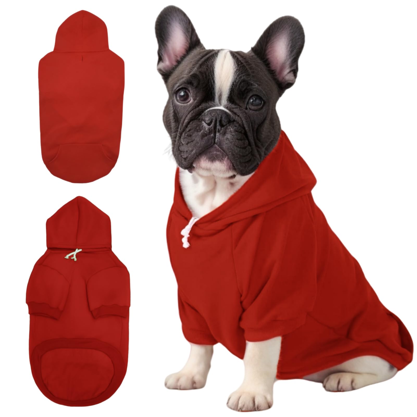 Mfiker Small Dog Hoodie With Leash Hole And Pocket, Soft Winter Dog Sweater, Cozy Hoodies Sweatshirt For Small Dogs Puppy And Ca