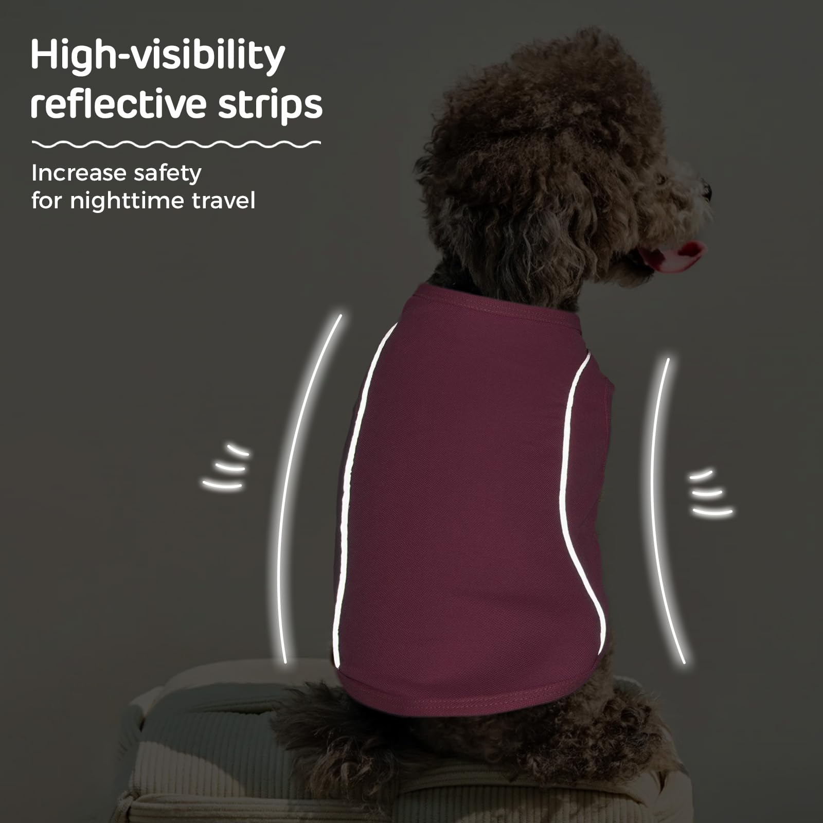 T'Chaque Dog Shirts For Extra Large Dogs 2 Pack, Xl Dog Clothes With Reflective Strips, Stretchy Pet T-Shirts, Sleeveless Dog Ve