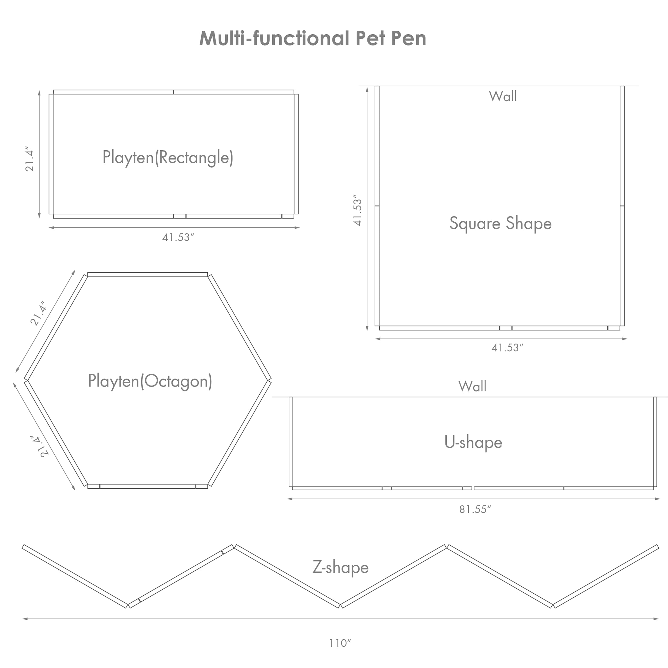 PAWLAND 6 Panels Dog Gate Indoor with Walk Through Door, Foldable FreeStanding Pet Gate for Doorways, Stairs, The Houes, Pet Pup