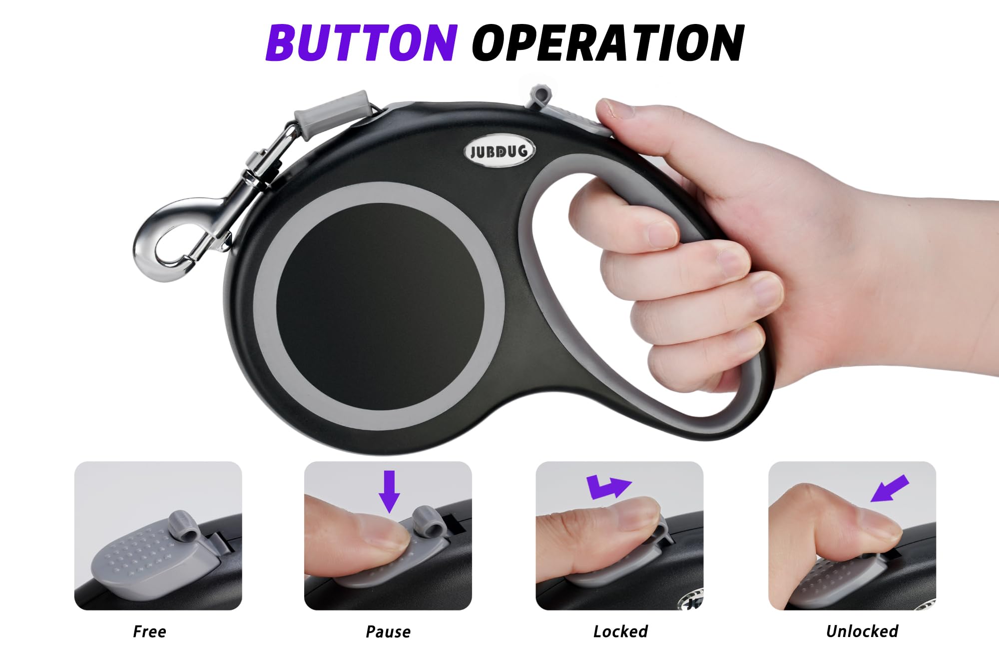 Retractable Dog Leash, 26 Feet Dog Leash For Small To Large Dogs Up To 110Lbs,Heavy Duty Design With Anti-Slip Handle, One-Hande