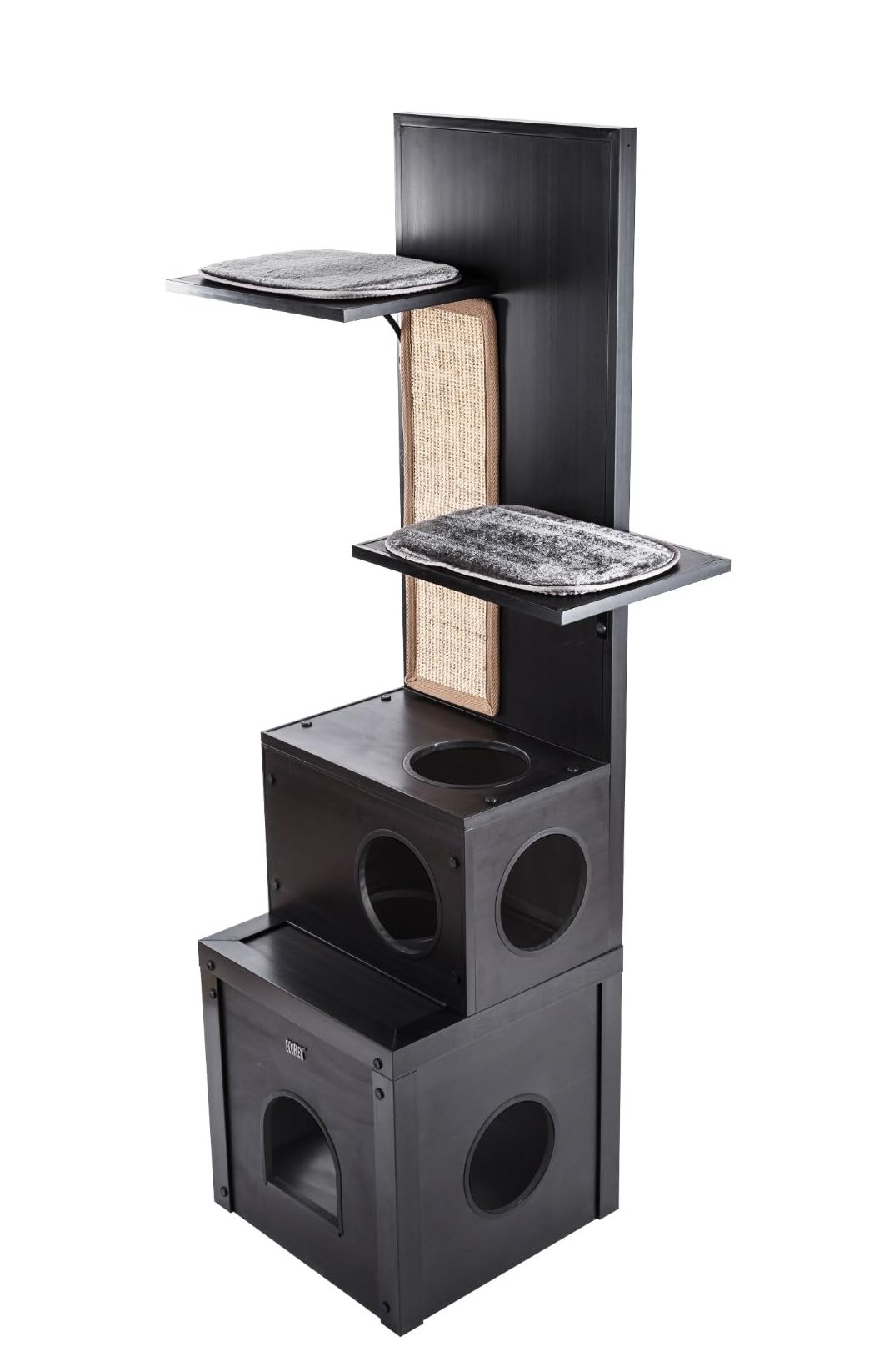 New Age Pet ECOFLEX Kitty Climber Cat Tree - Espresso Black - Moisture & Odor Resistant, Easy Assembly & Cleaning-10 Year Warran