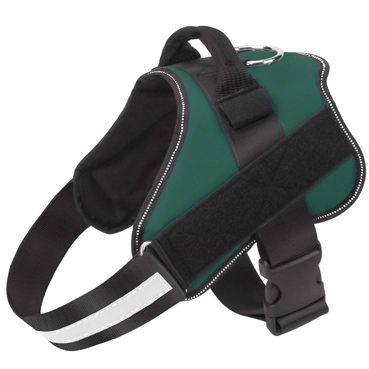 Bolux Dog Harness, No-Pull Reflective Dog Vest, Breathable Adjustable Pet Harness With Handle For Outdoor Walking - No More Pulling, Tugging Or Choking (Dark Green, S)