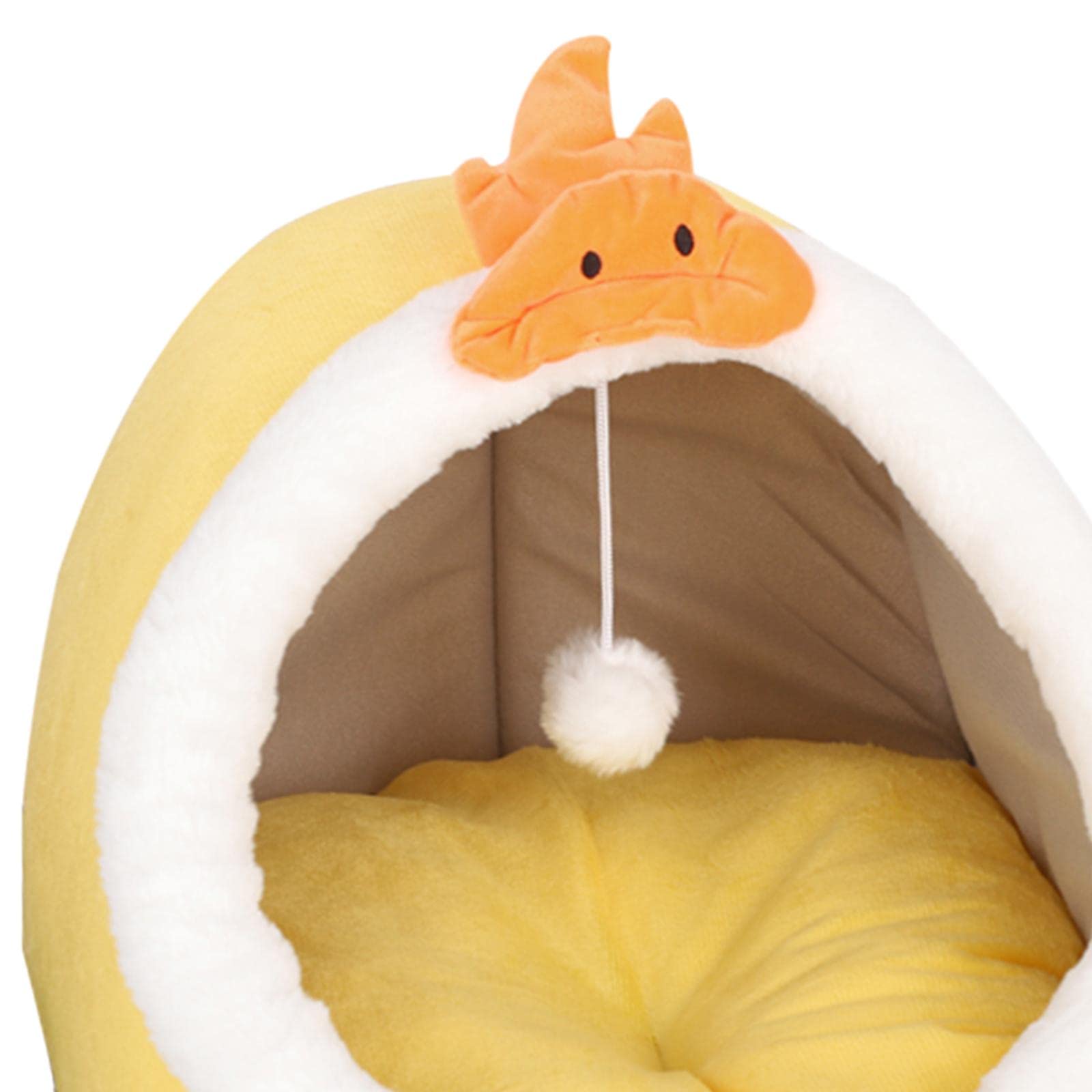 APIRILY Cat Bed Warm Nest Dog Hut Kennel Soft Plush Sleeping Pad Yellow S | Pet Supplies | Cat Supplies | Beds