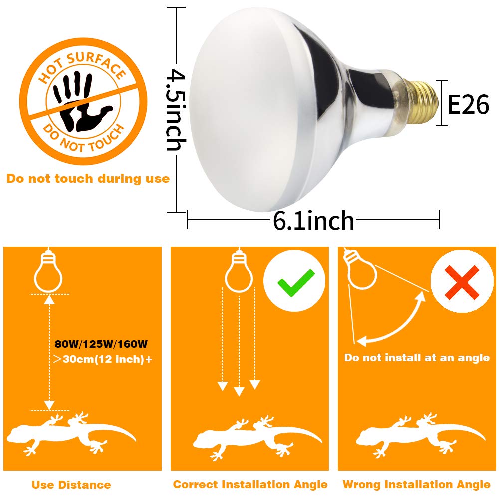Lucky Herp 160 Watt Uva+Uvb Mercury Vapor Bulb High Intensity Self-Ballasted Heat Basking Lamp/Bulb/Light For Reptile And Amphibian