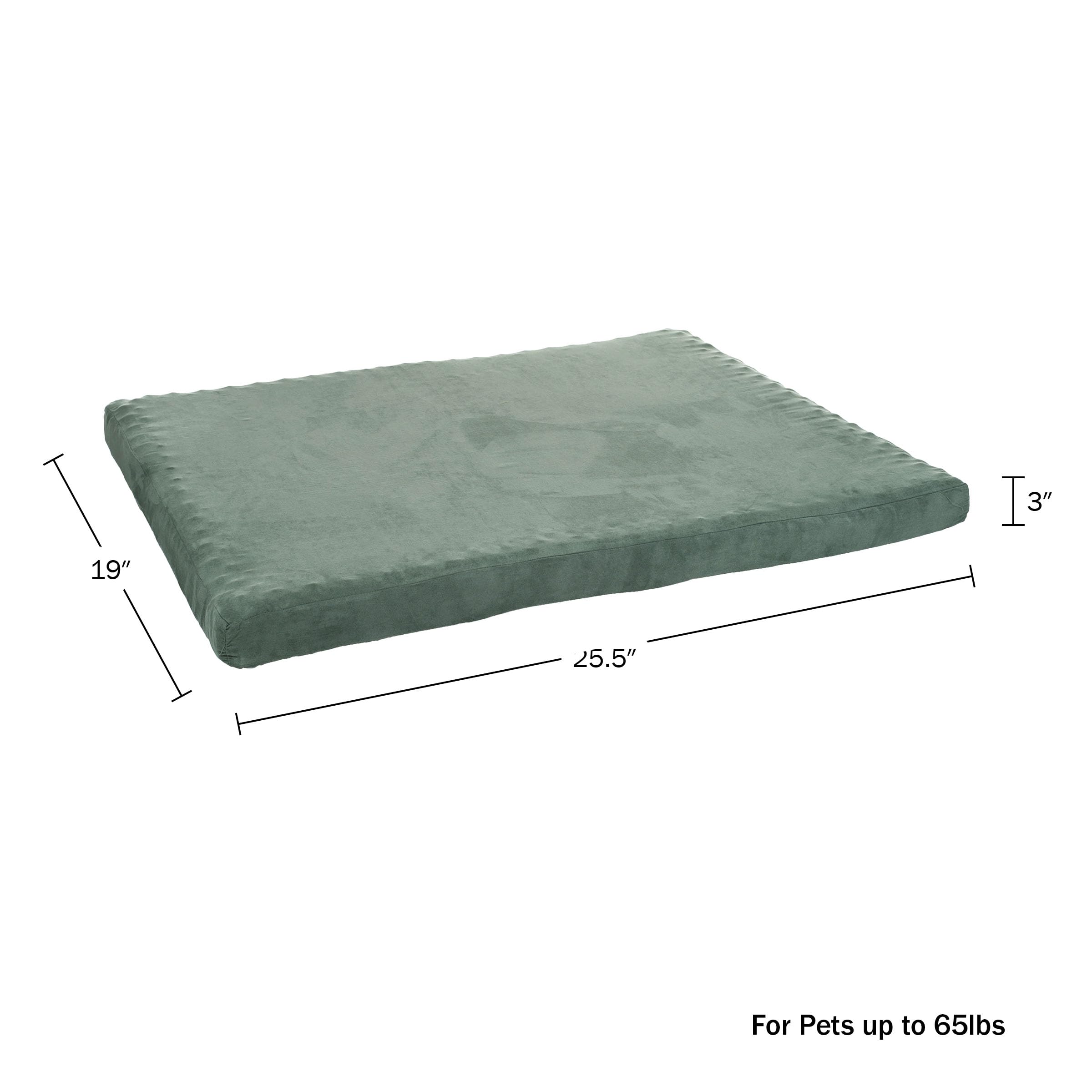 Dog Bed with Removable Cover - 25.5x19 Orthopedic Pet Bed with 3-Inch Egg Crate Style Padding and Microsuede - Small Crate Bed b