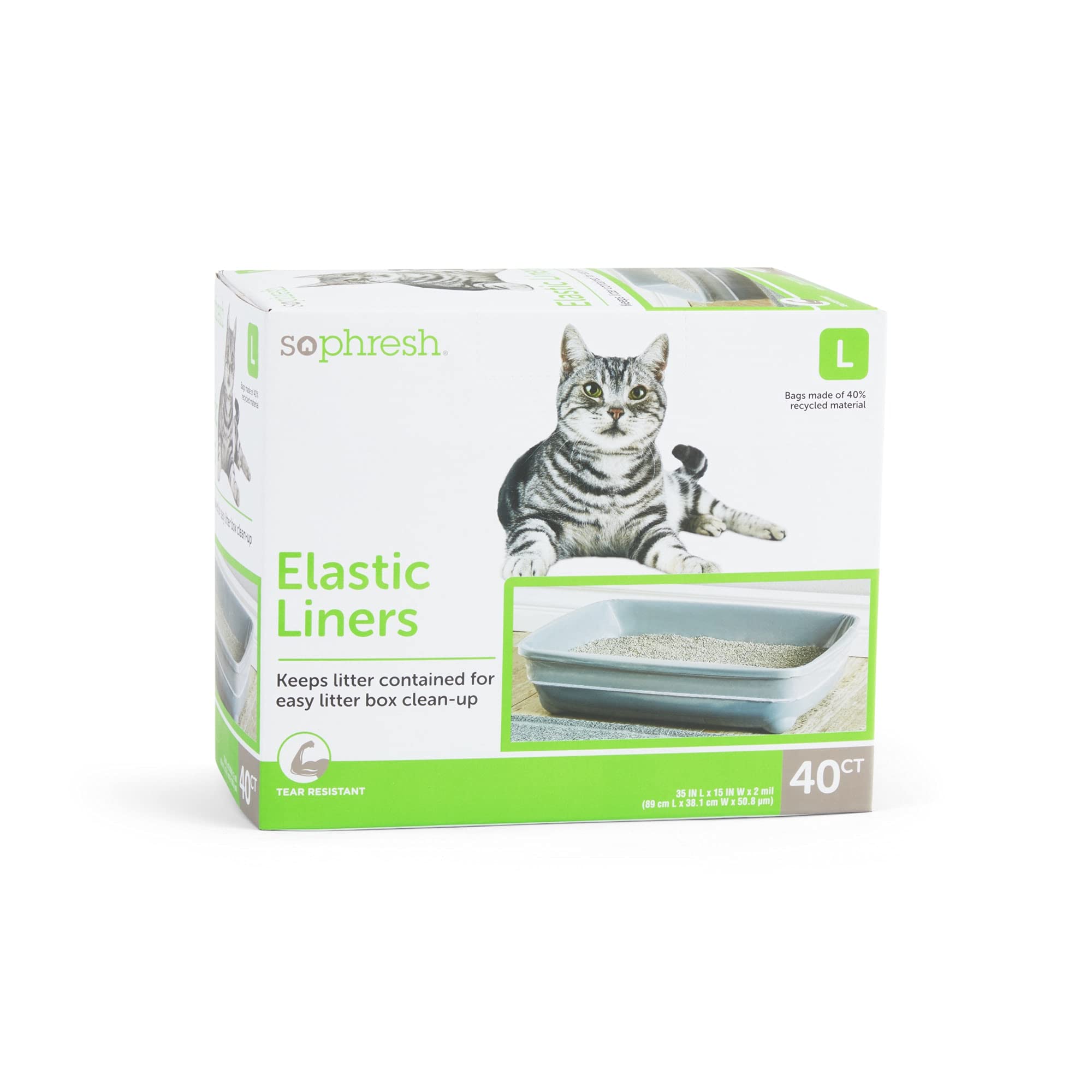 So Phresh Petco Brand Elastic Litter Liners For Cats, 35' L X 15' W, Count Of 40, Large