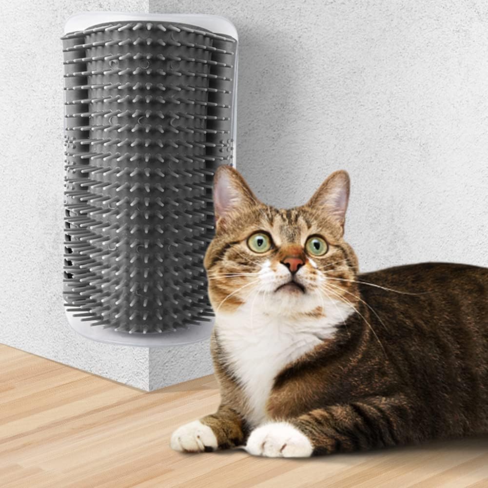 Pups&Pets Cat Self Groomer Wall Corner Groomers Soft Grooming Brush Massage Combs For Short Long Fur Cats, Softer Massager Toy F