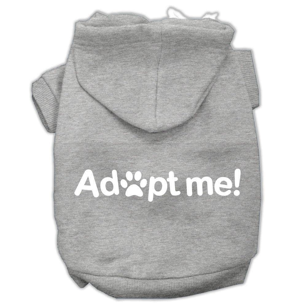 Pet, Dog & Cat Hoodie Screen Printed, 'Adopt Me' Black Xl (14-20 Lbs.)