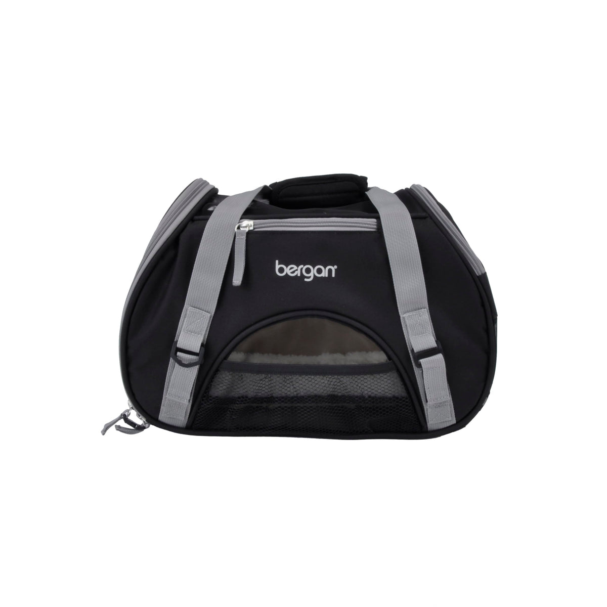 Coastal Pet Bergan Comfort Carrier - Safe And Comfortable For Dog & Cat Travel - Airline Friendly Soft And Breathable Carrier For Pet Owners - Black & Grey, 16' X 8' X 11'