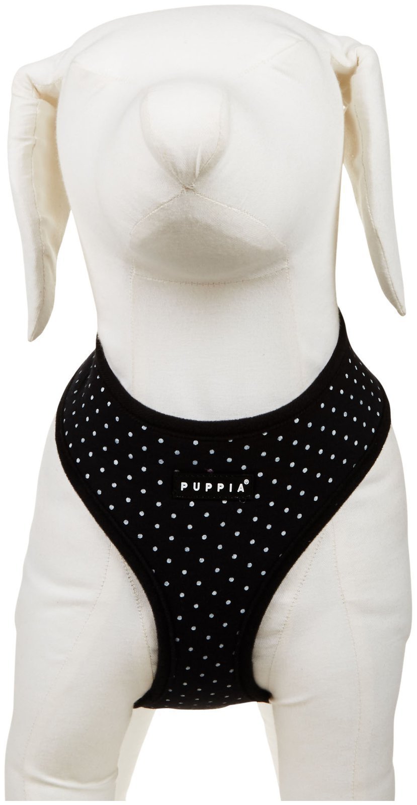 Puppia Dotty Dog Harness Over-The-Head No Pull No Choke Walking Training Adjustable For Small & Medium Dog, Medium, Black