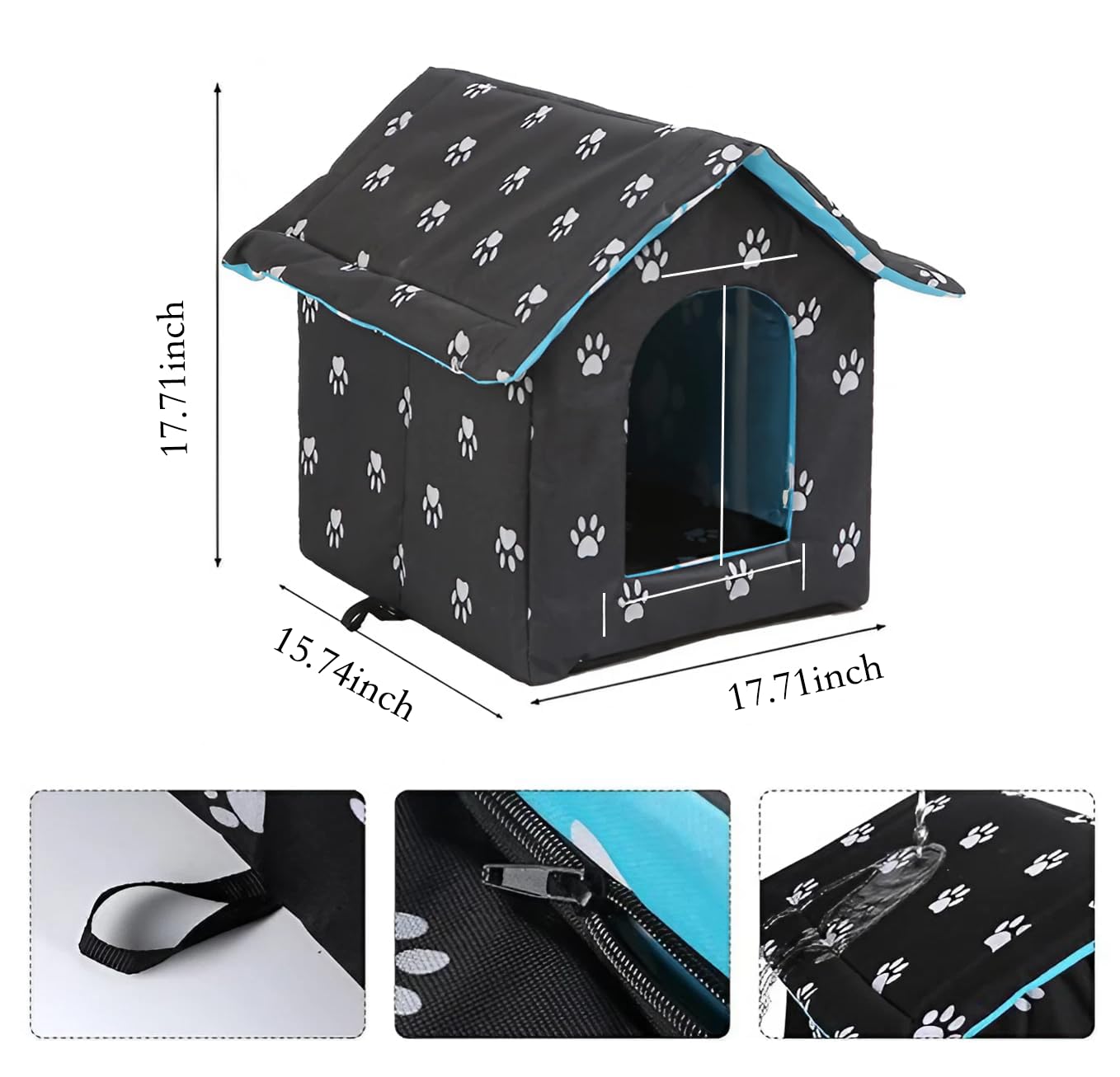 Chris Good Feral Cat House, Cat House Outdoor, Waterproof Shelter For Stray Cats, Weatherproof For Winter (Black Claw, Large)