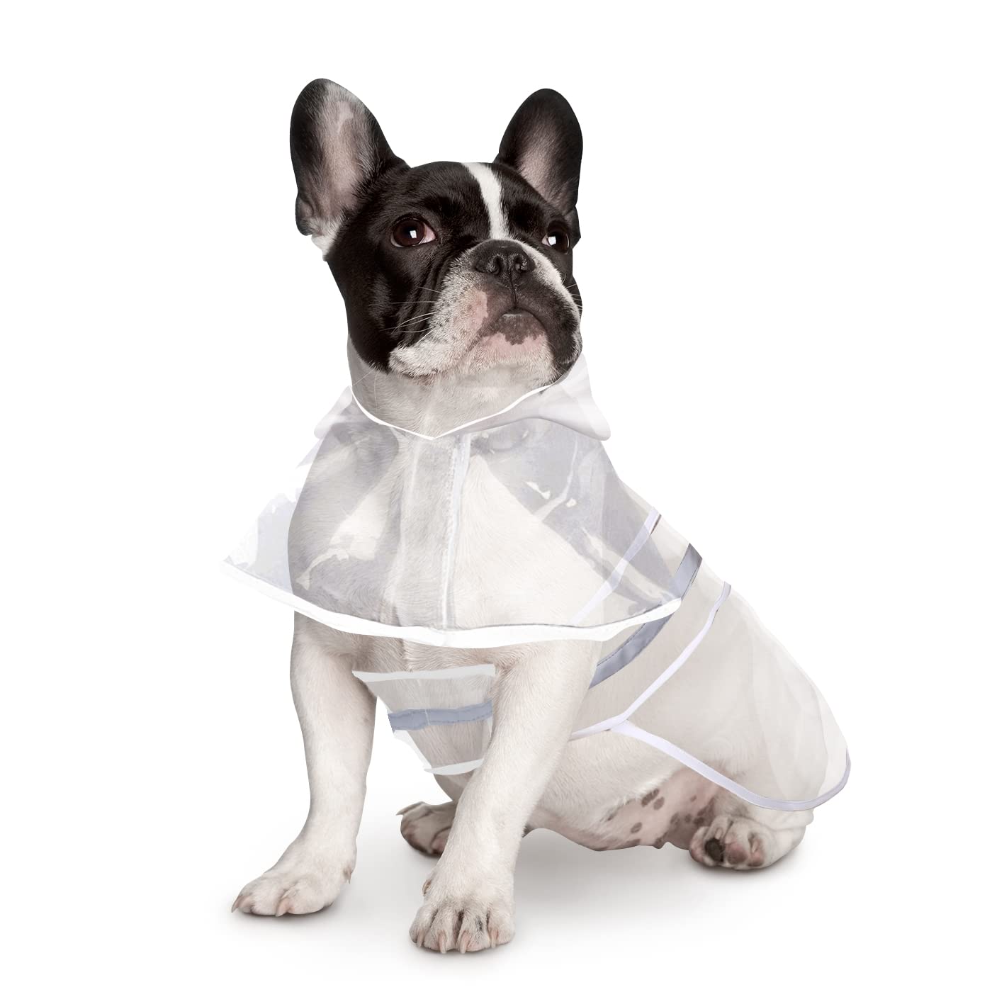 Hde Dog Raincoat Hooded Slicker Poncho For Small To X-Large Dogs And Puppies Clear - M