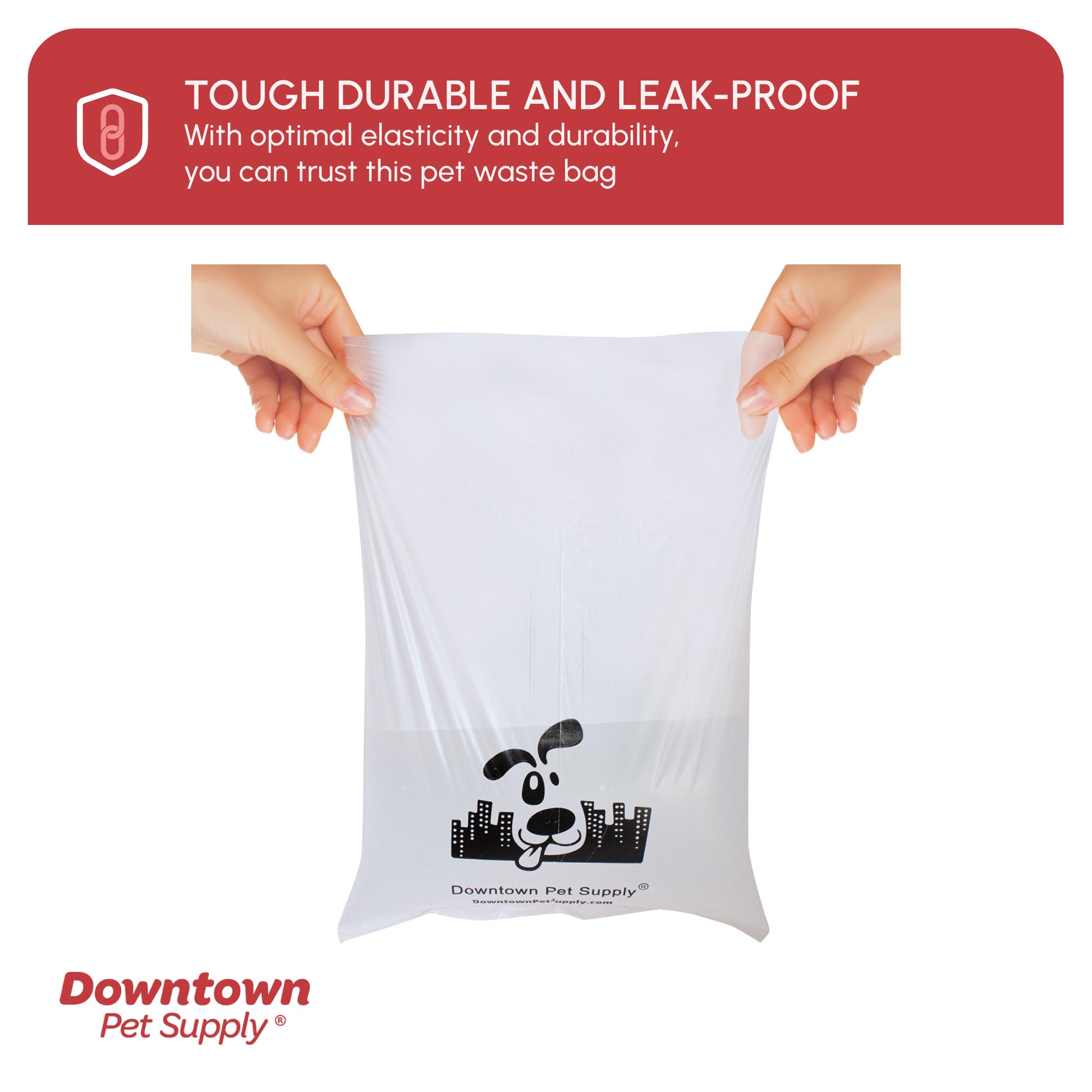 Downtown Pet Supply Unscented Poop Bags For Dogs With Dispenser, 1000 Count - Leak-Proof Dog Waste Bags And Bone-Shaped Dog Poop Bags Holder For Leash - Pastel Rainbow, 12.5' X 8.5'