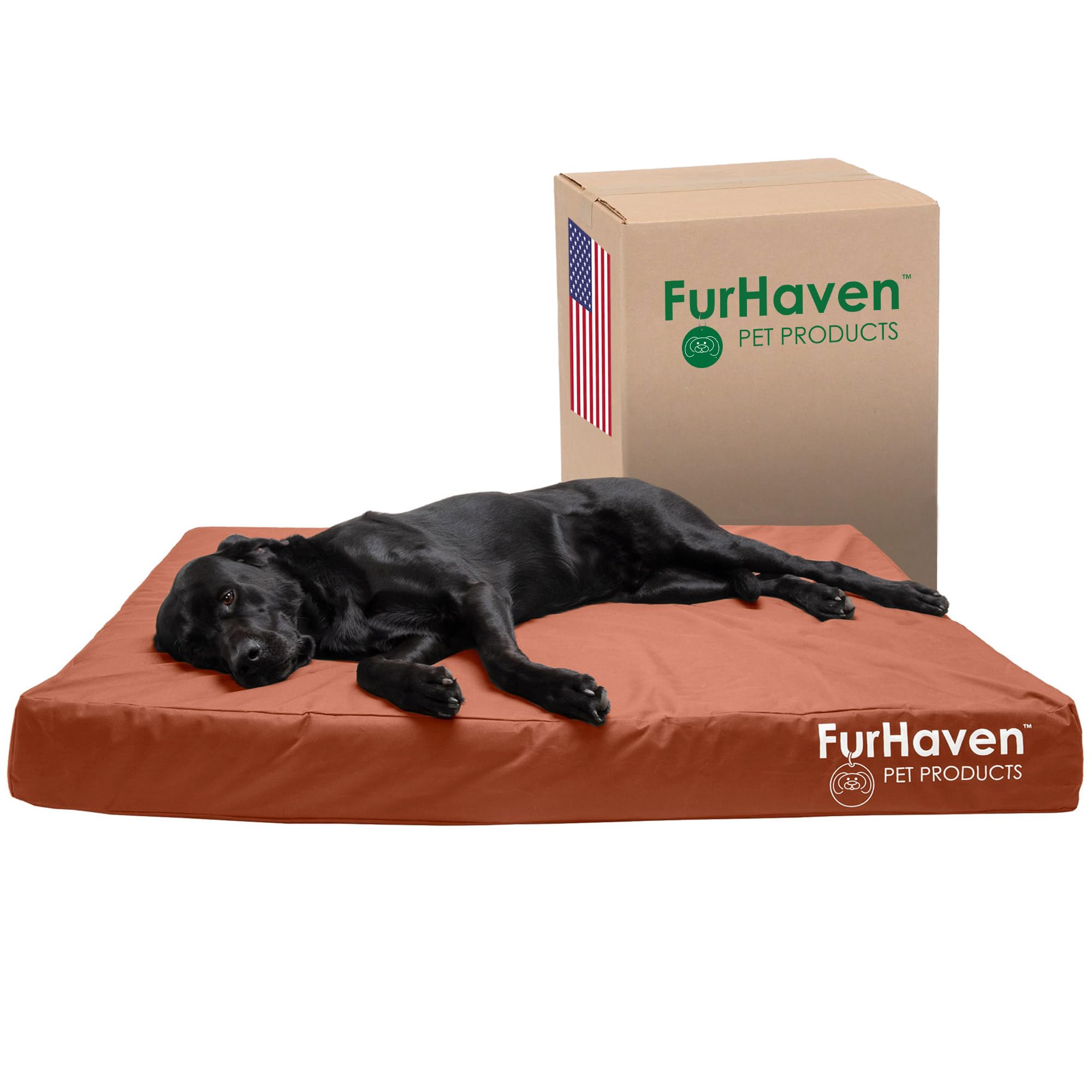 Furhaven Water-Resistant Orthopedic Dog Bed for Large Dogs w/ Removable Washable Cover, For Dogs Up to 125 lbs - Indoor/Outdoor 