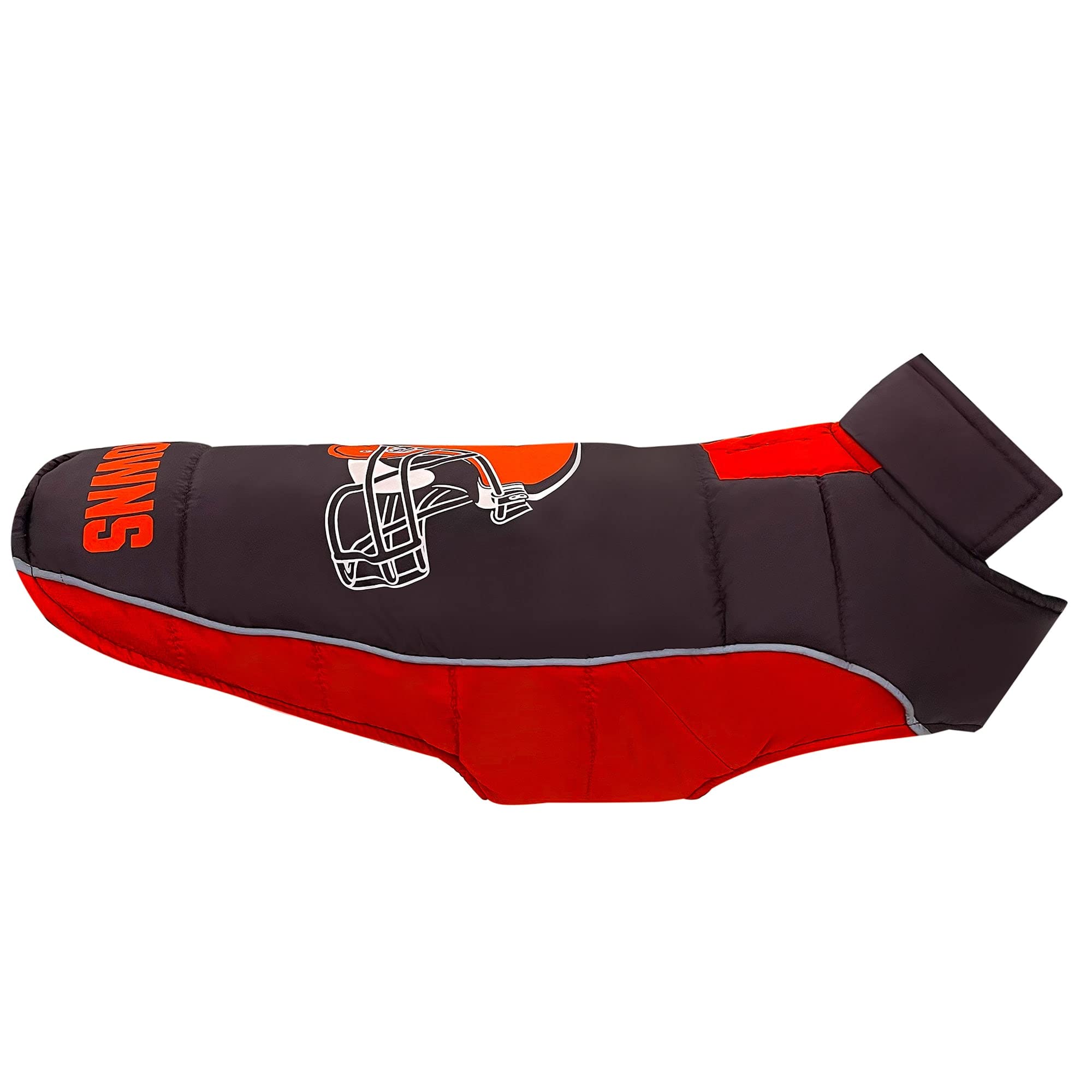 Nfl Cleveland Browns Puffer Vest For Dogs & Cats, Size Large. Warm, Cozy, And Waterproof Dog Coat, For Small And Large Dogs/Cats
