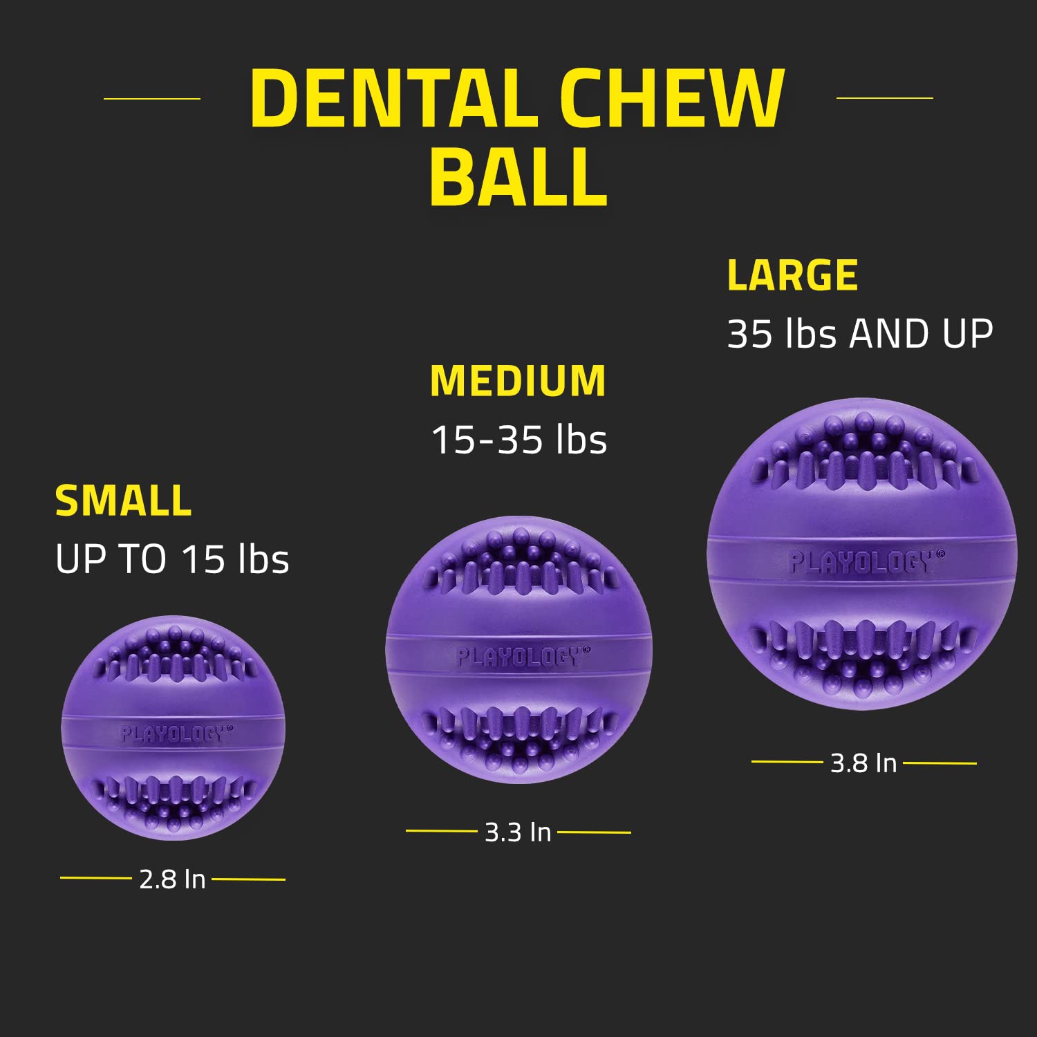 Playology Silver - Dental Chew Ball Dog Toy, Design For Medium Breed Senior Dogs (15-35Lbs) - Engaging All-Natural Pork Sausage Scent - Non-Toxic Materials And Moderate Chewing For Older Teeth