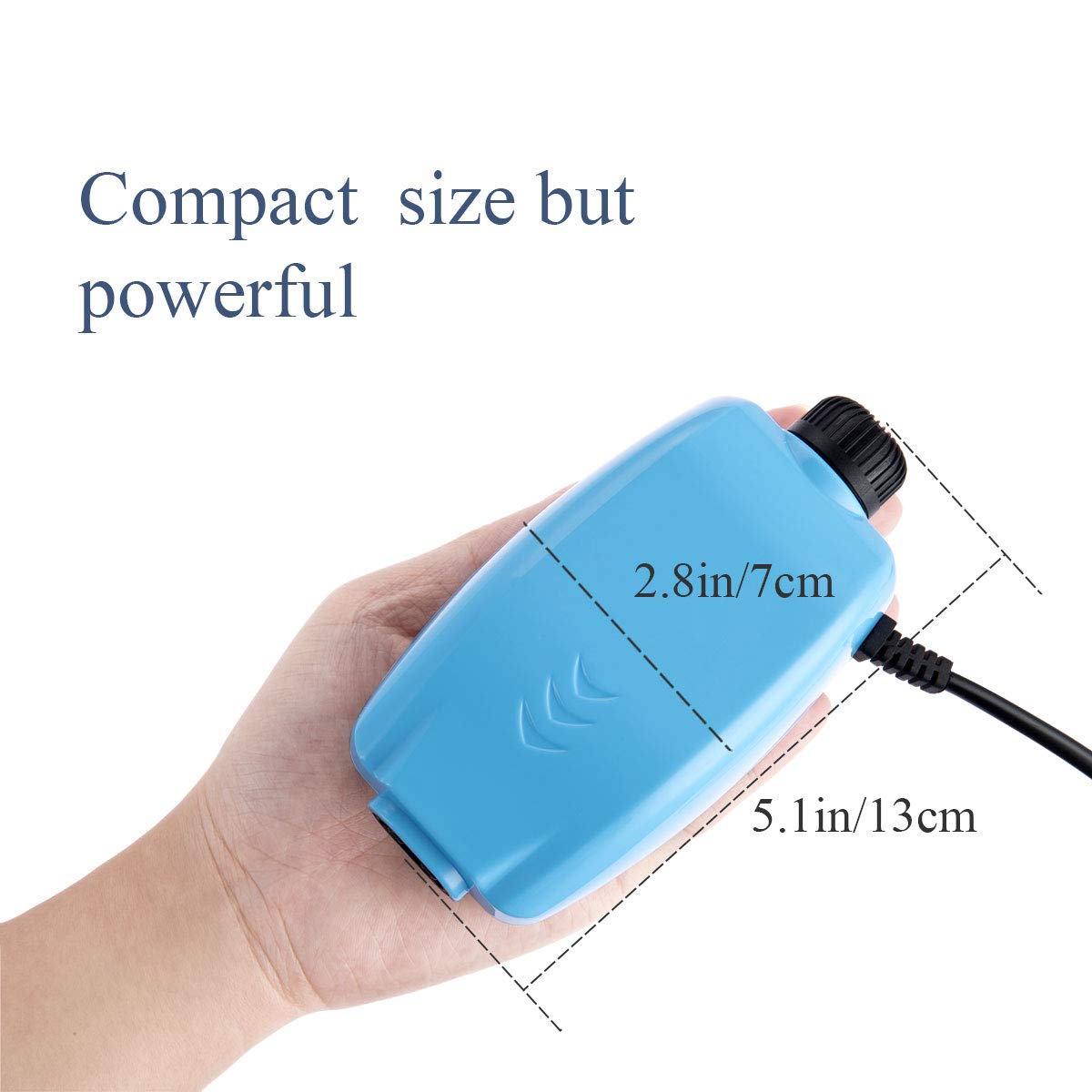 HITOP Dual Outlets Aquarium Air Pump, Whisper Adjustable Fish Tank Aerator, Quiet Oxygen Pump with Accessories for 20 to 100 Gal