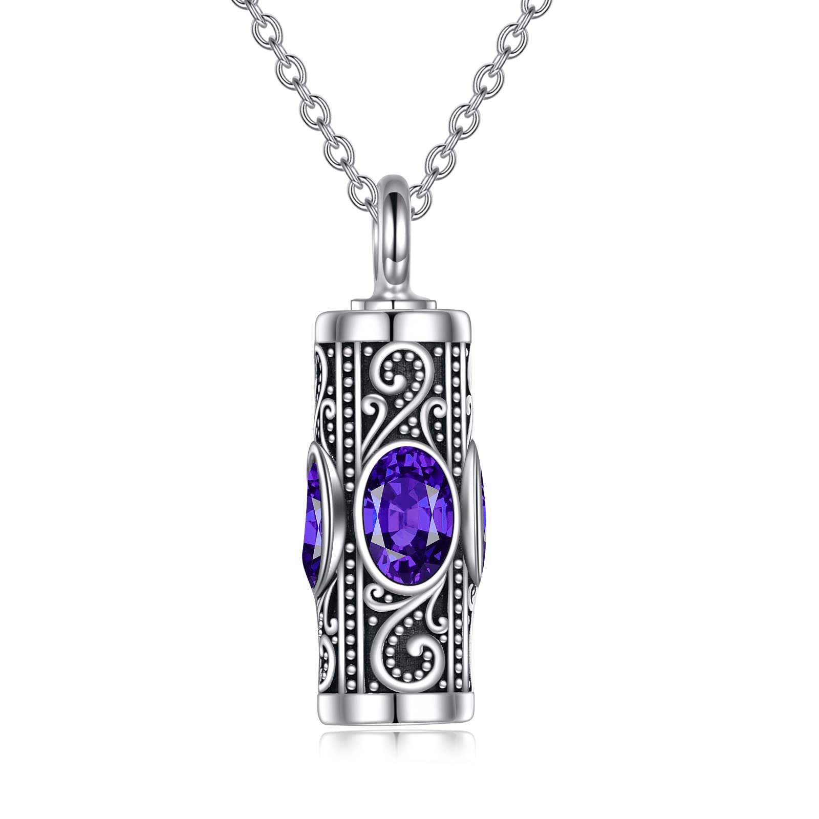 Aoboco Pet Paw Cremation Jewelry Sterling Silver Urn Necklace For Dogs Ashes
