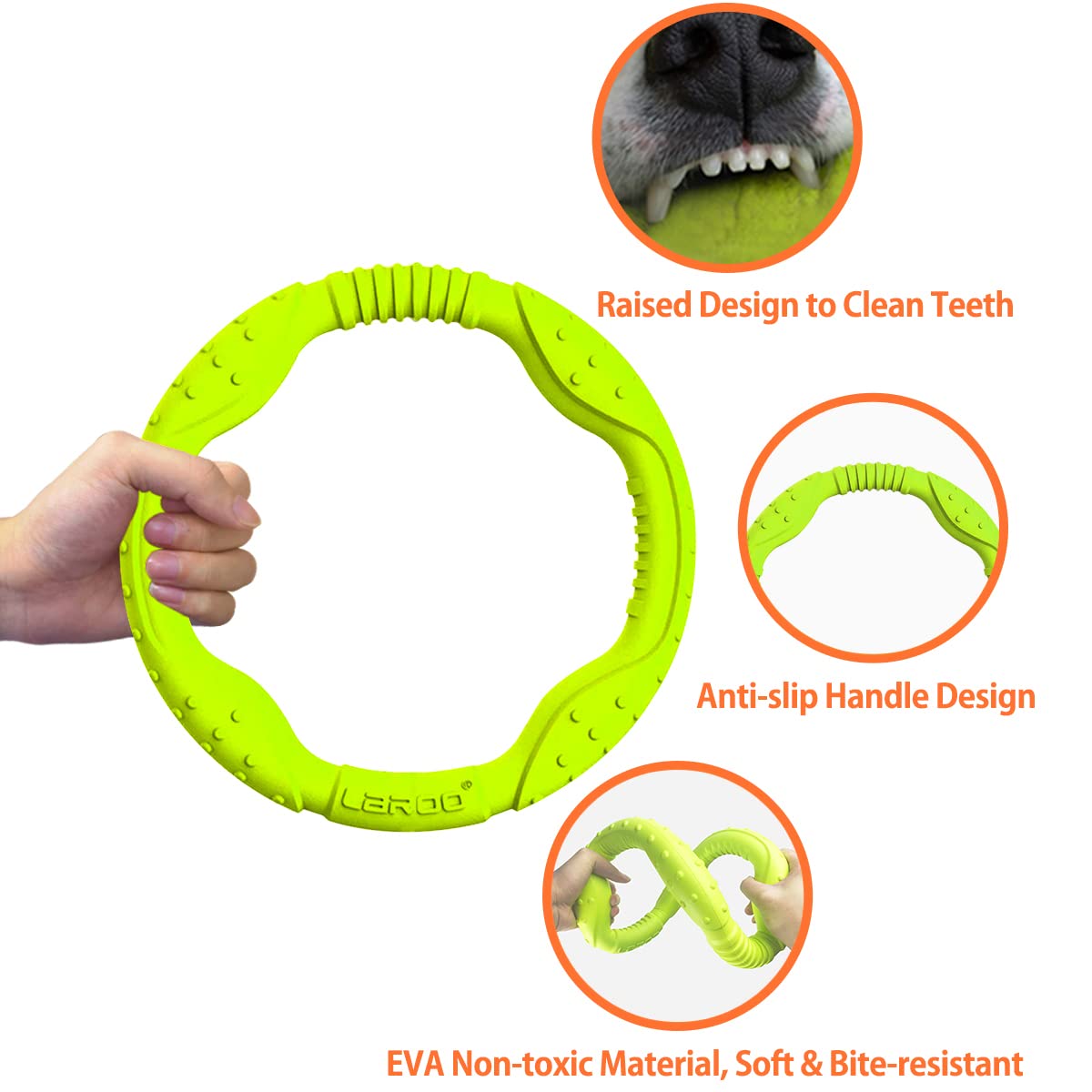 Laroo Dog Flying Ring Toys,Floating Flying Dog Disc Toys,Summer Pet Training Outdoor Durable Chew Toys For Medium And Large Dogs (Large Green/30Cm)