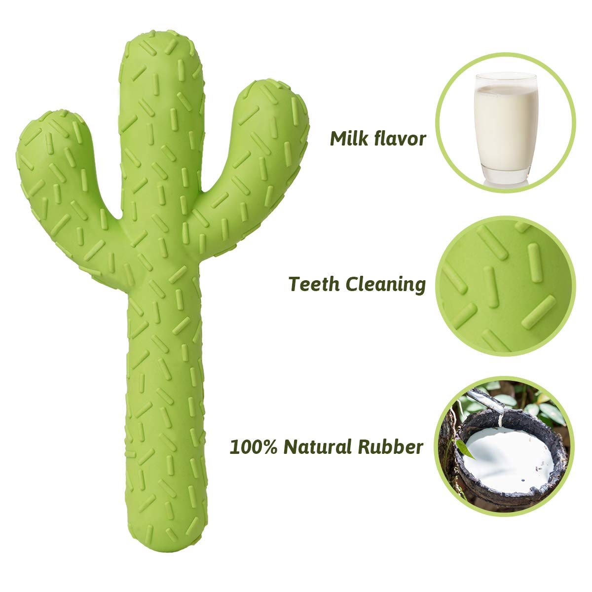 Mewajump Dog Chew Toys, Tough Rubber Dog Toys For Aggressive Chewers, Cactus Dog Toys For Training And Cleaning Teeth, Interacti